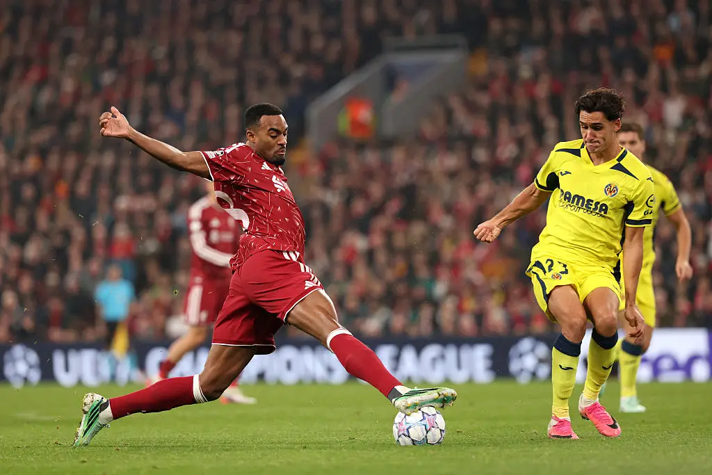Ryan Gravenberch played in attacking midfield and at right-back in Liverpool's 4-3 win over Villarreal (Image: Getty)