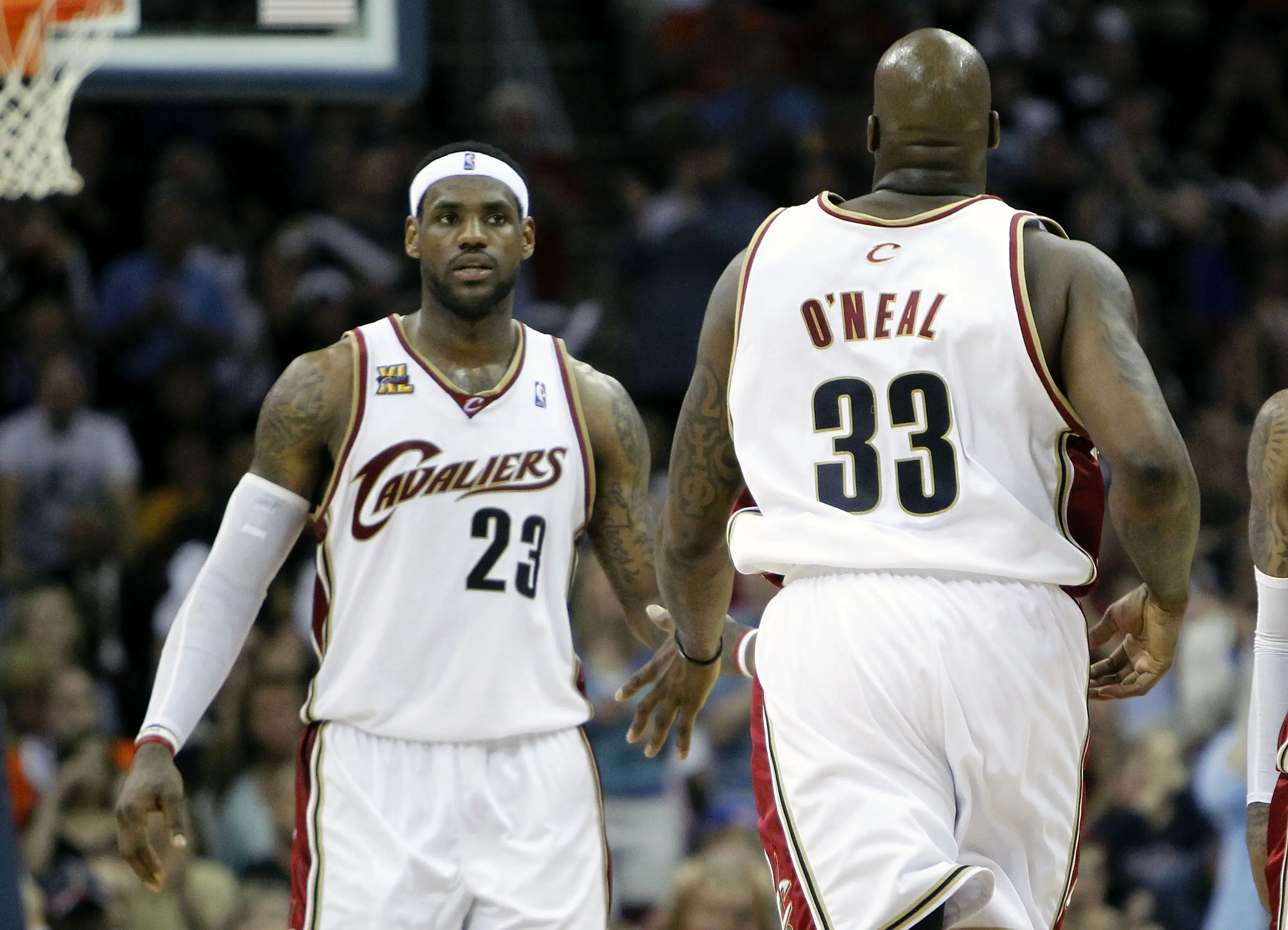 Shaquille O'Neal played with LeBron James for one season at Cleveland Cavaliers. Image: Getty 