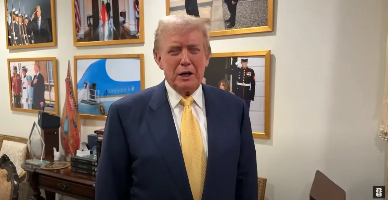 Donald Trump delivered a video message to fans ahead of the Club World Cup ceremony. Image: FIFA
