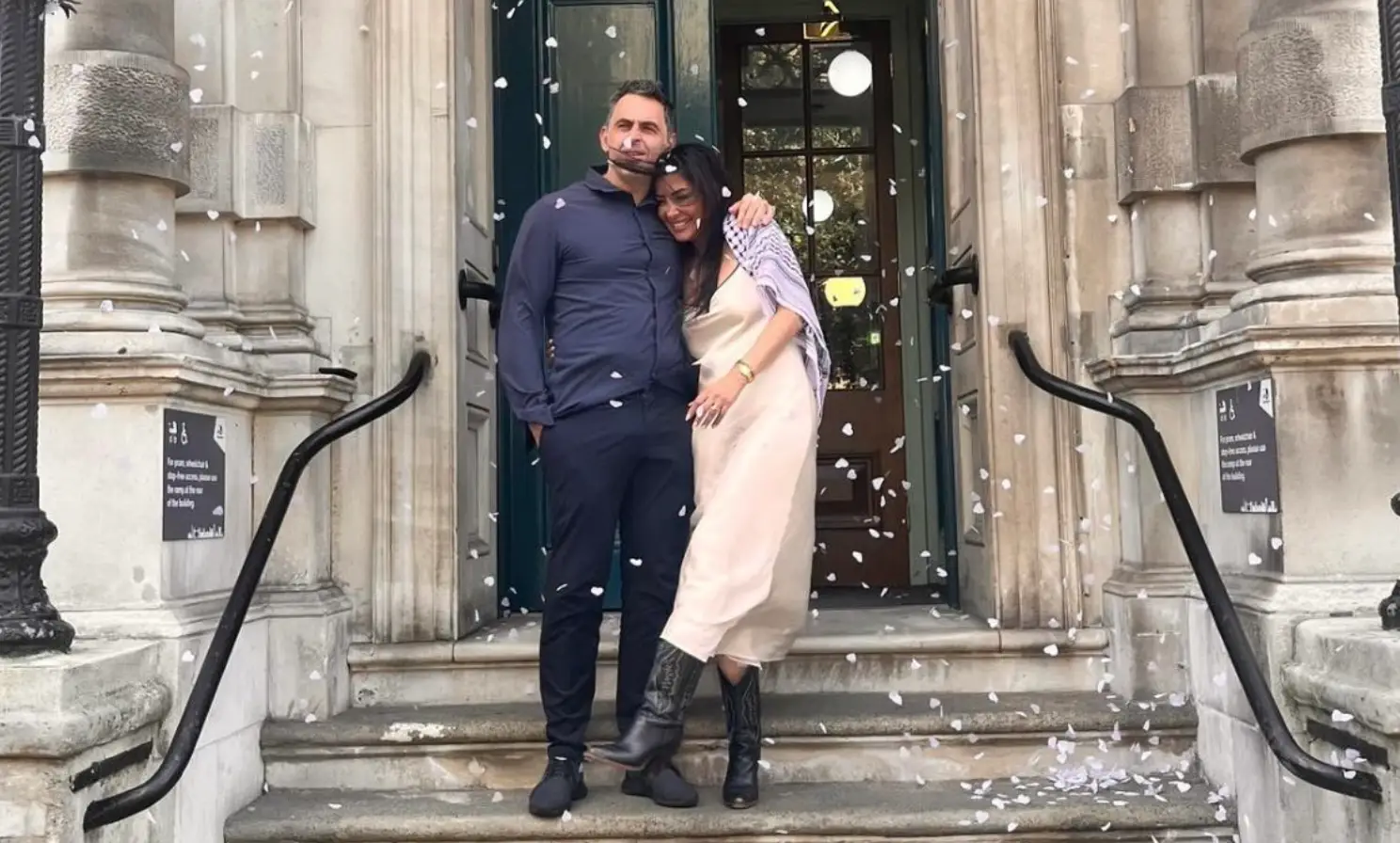 O'Sullivan married British actress Laila Rouass in June (Image: Twitter/@ronnieo147)