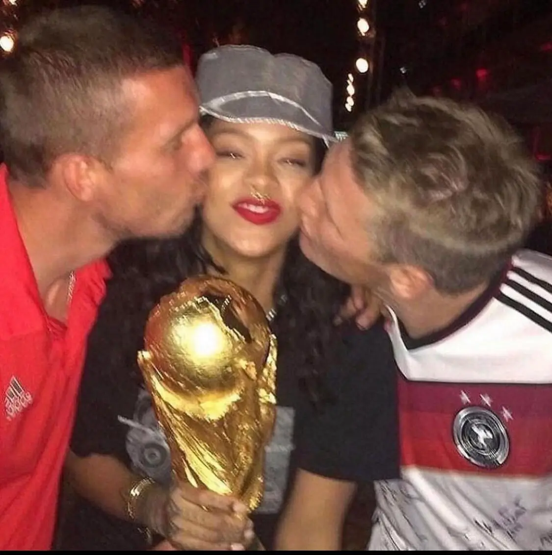 Rihanna posted a picture of her with the World Cup. Image: X/@rihanna