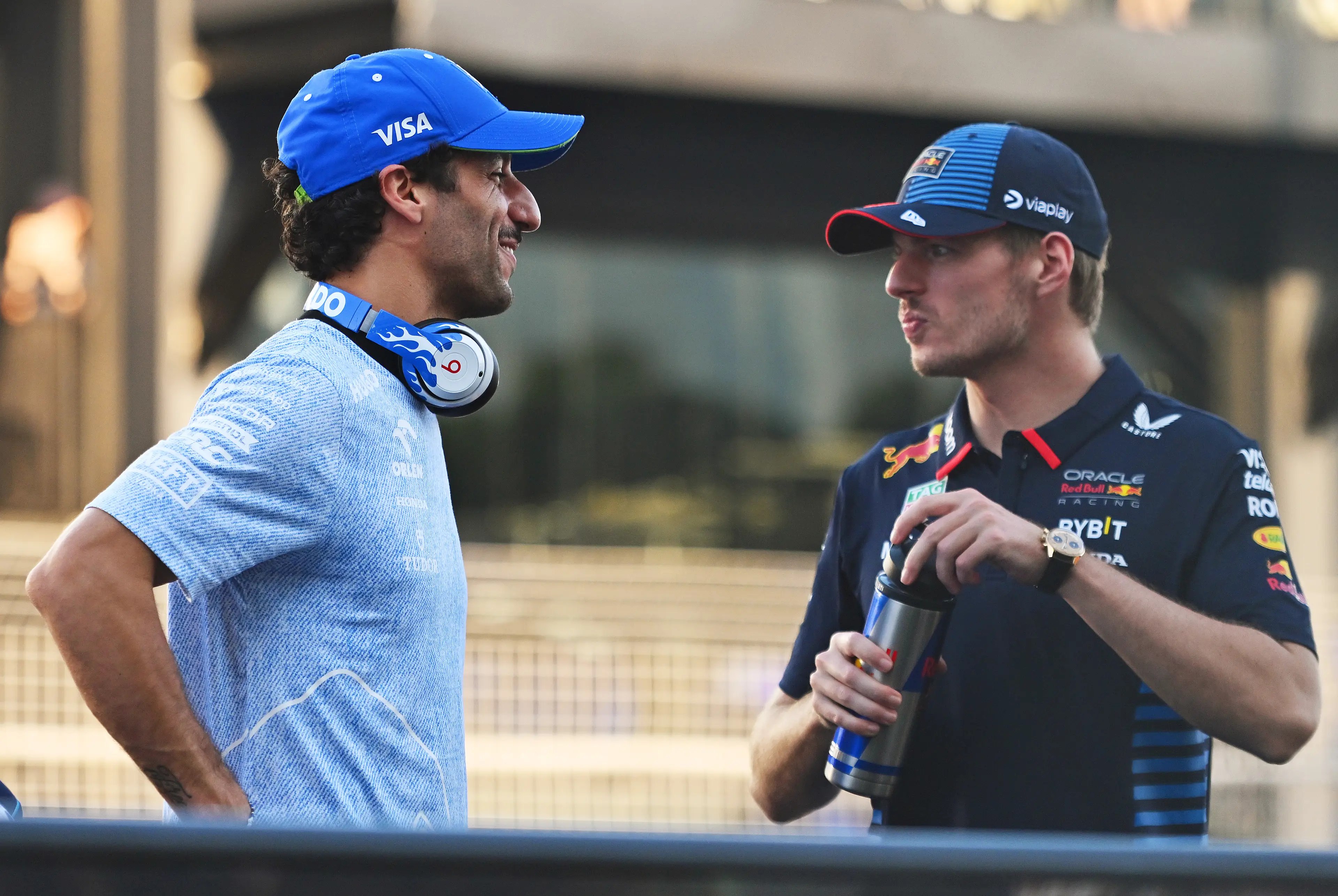 Max Verstappen and Daniel Ricciardo in 2024- Getty