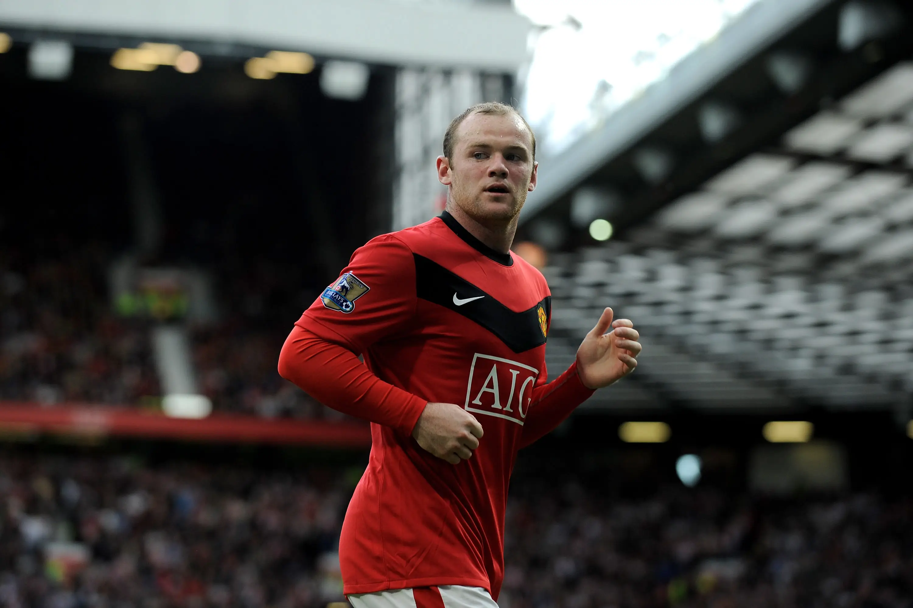 Wayne Rooney playing for Man Utd in 2010. Image: Michael Regan / Staff via Getty