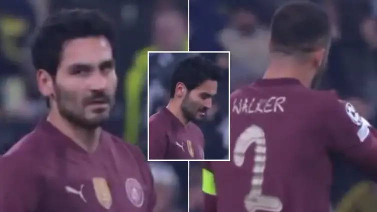 Eagle-eyed Man City fans spot moment between Kyle Walker and Ilkay Gundogan and it doesn't look good