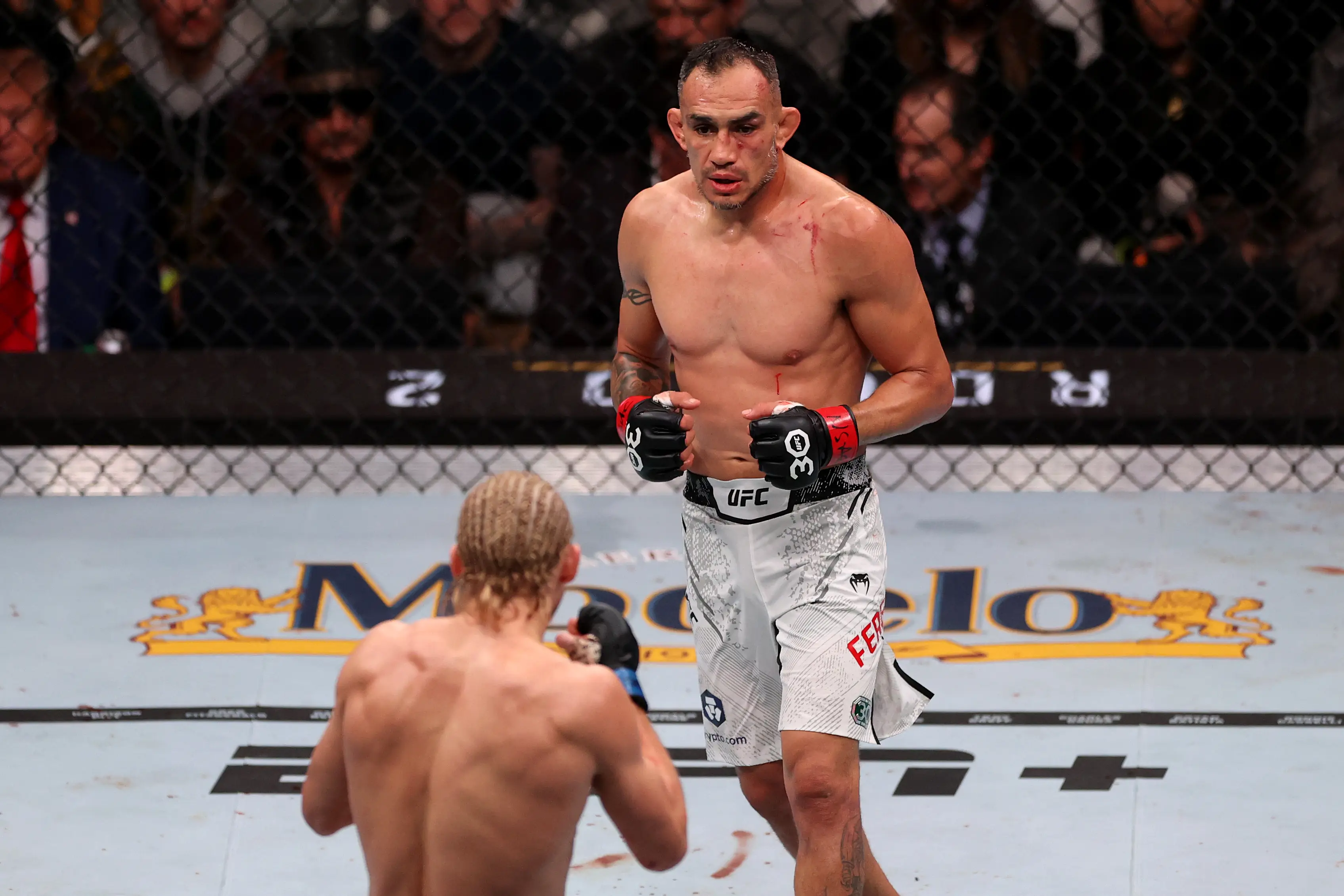 Tony Ferguson during his UFC bout against Paddy Pimblett. Image: Getty 