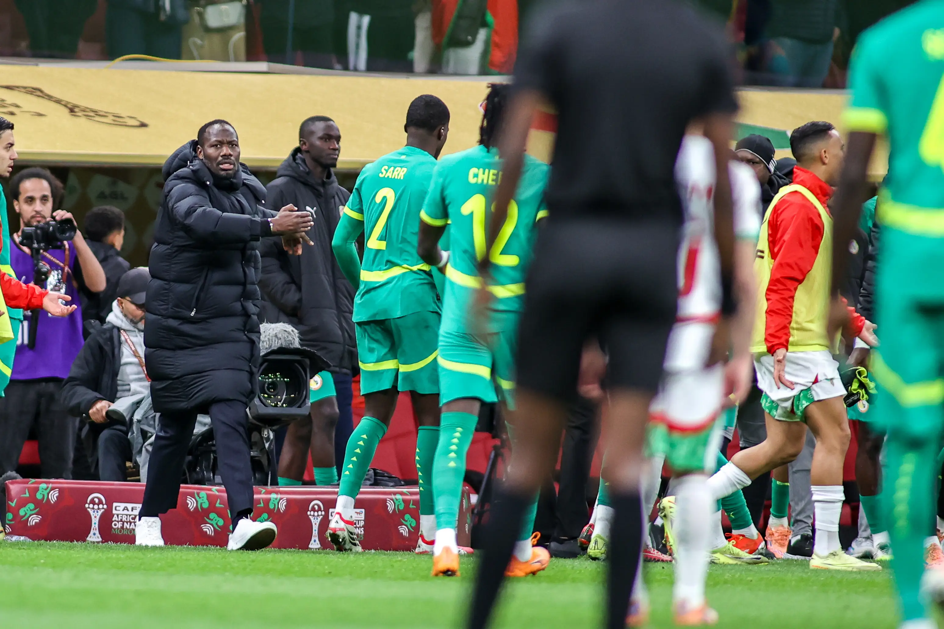 Pape Thiaw has been given a five-game ban following the Africa Cup of Nations final. Image: Getty 