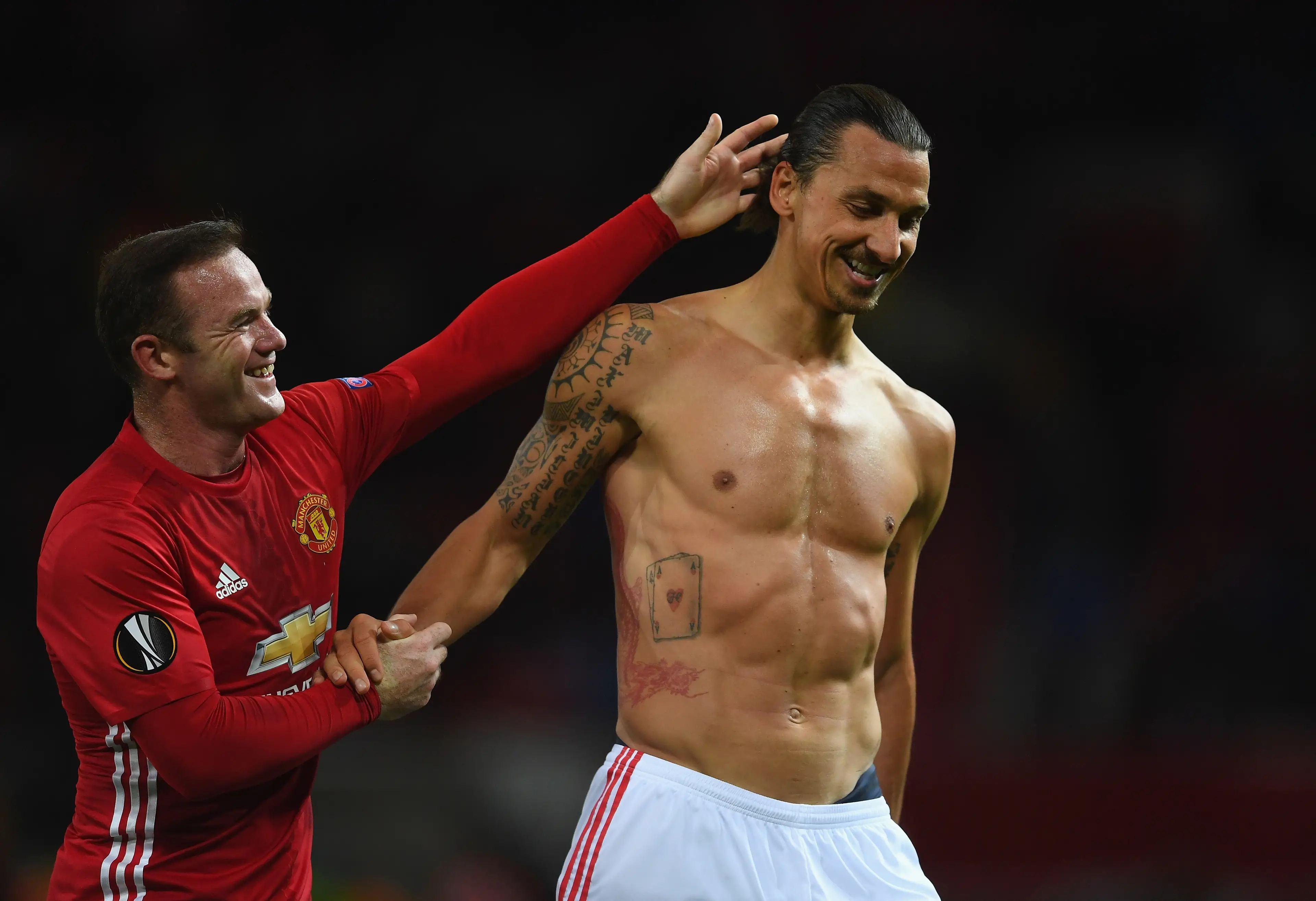 Rooney and Ibrahimovic played alongside one another at United (Getty)