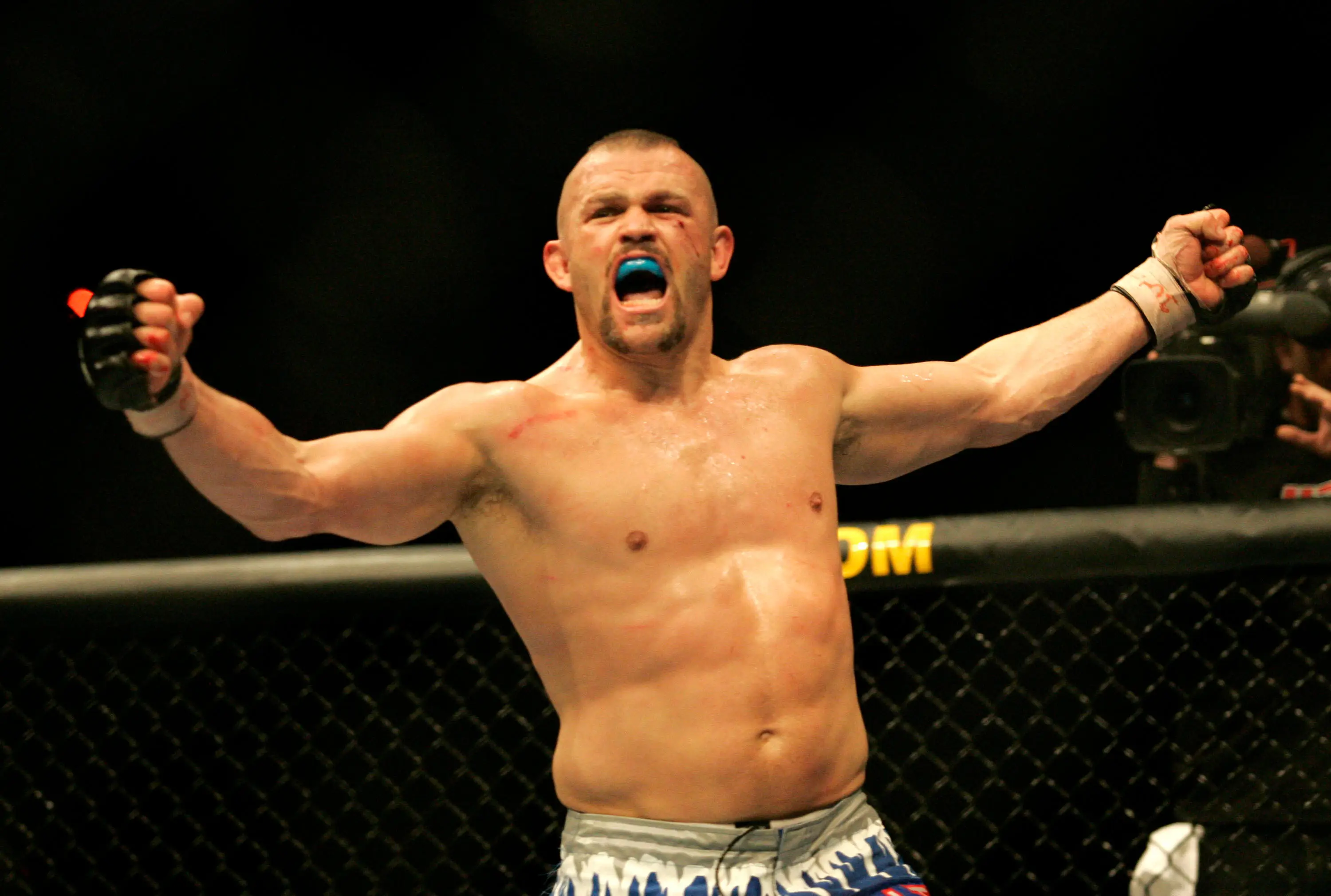 Chuck Liddell celebrates a UFC win. Image: Getty 
