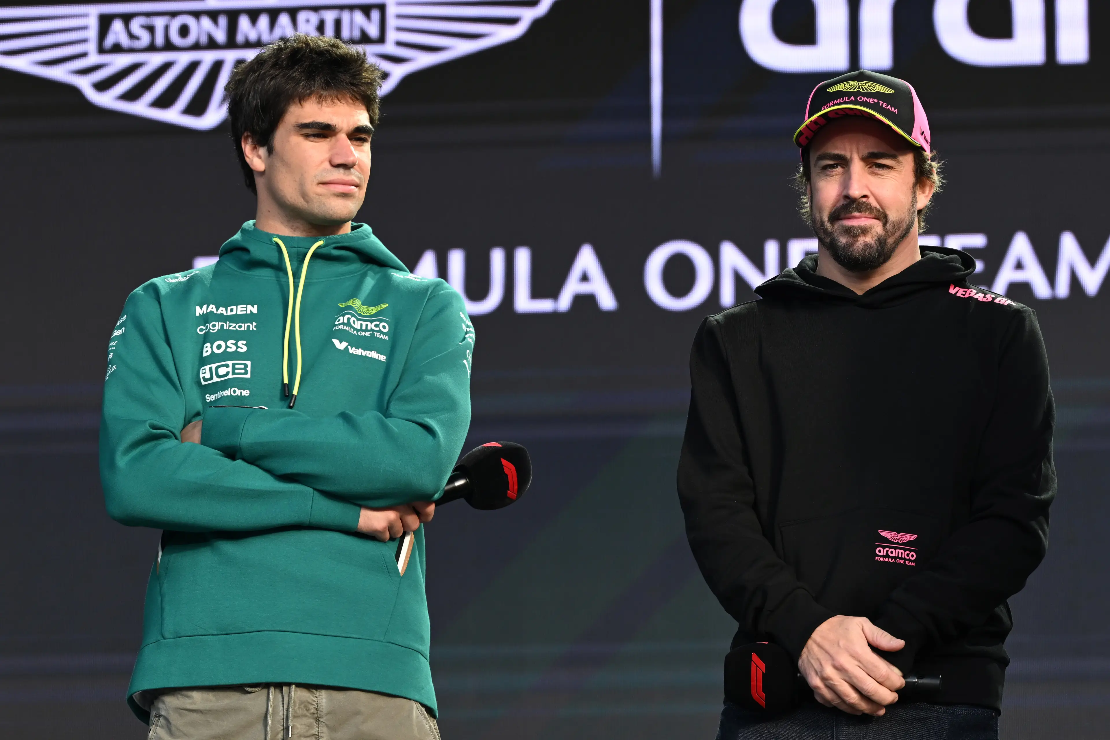 Aston Martin's Lance Stroll and Fernando Alonso were punished by the FIA after a rule breach at the Abu Dhabi Grand Prix. Image: Getty 