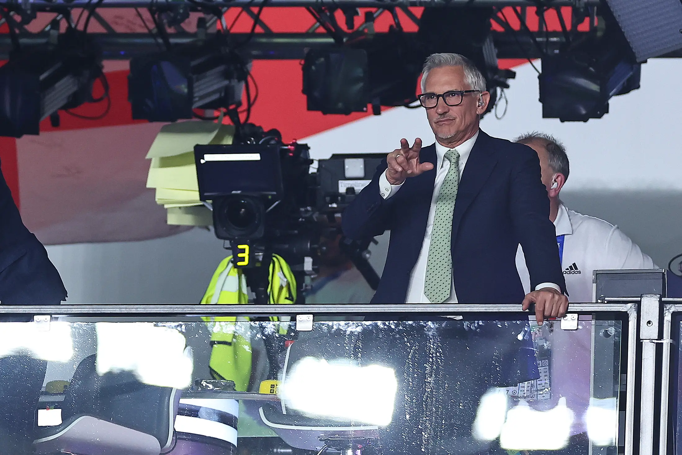 Gary Lineker working for the BBC during Euro 2024. Image: Getty 