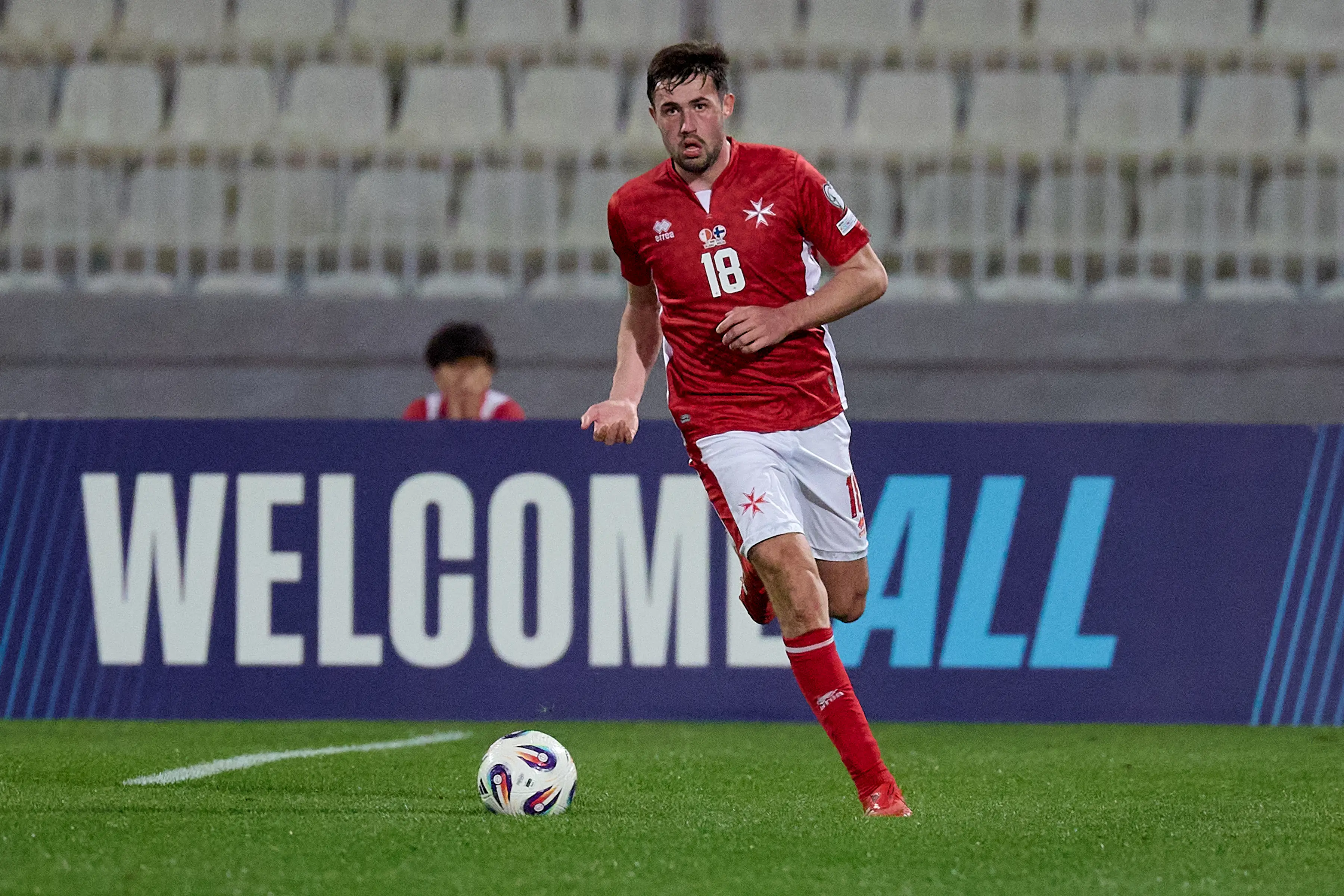 James Carragher on his Malta debut. Image credit: Getty