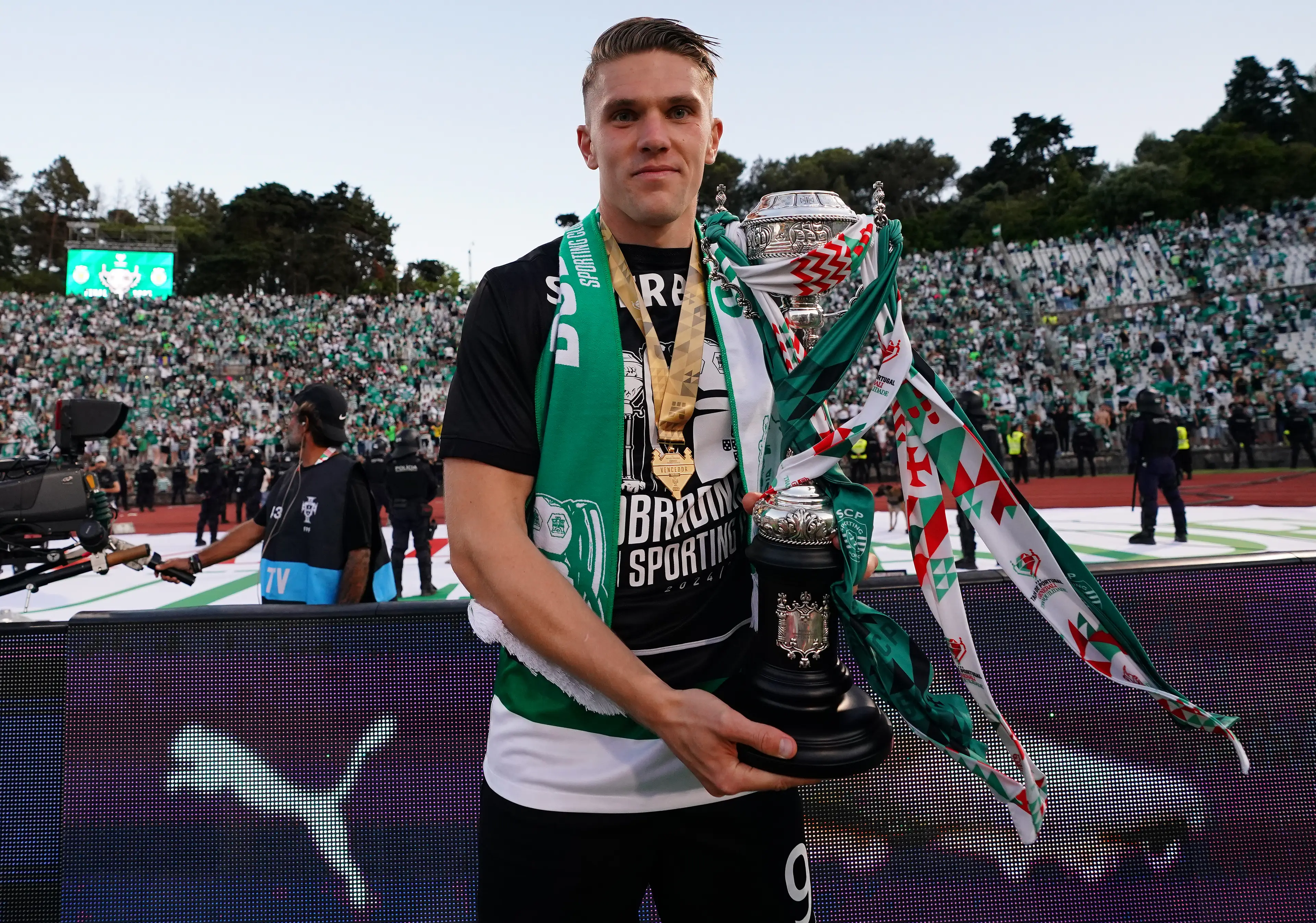 Viktor Gyokeres has been linked with a move to Juventus. Image: Getty