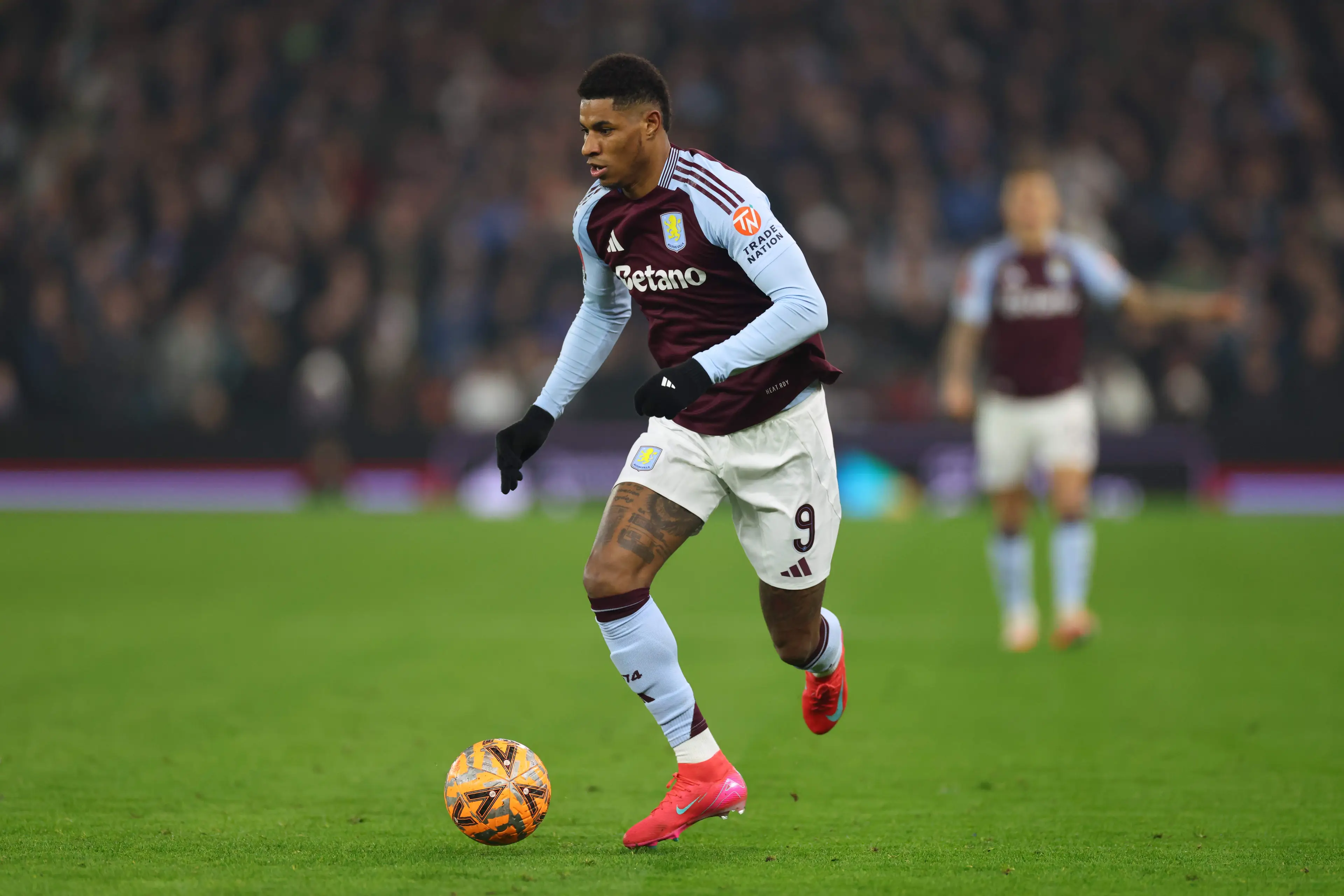 Marcus Rashford made his Aston Villa debut on Sunday. Image: Getty