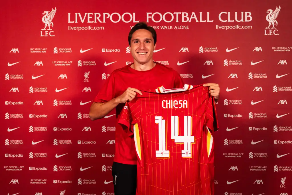 Federico Chiesa was officially announced as a Liverpool player on Thursday. (Image: Getty)