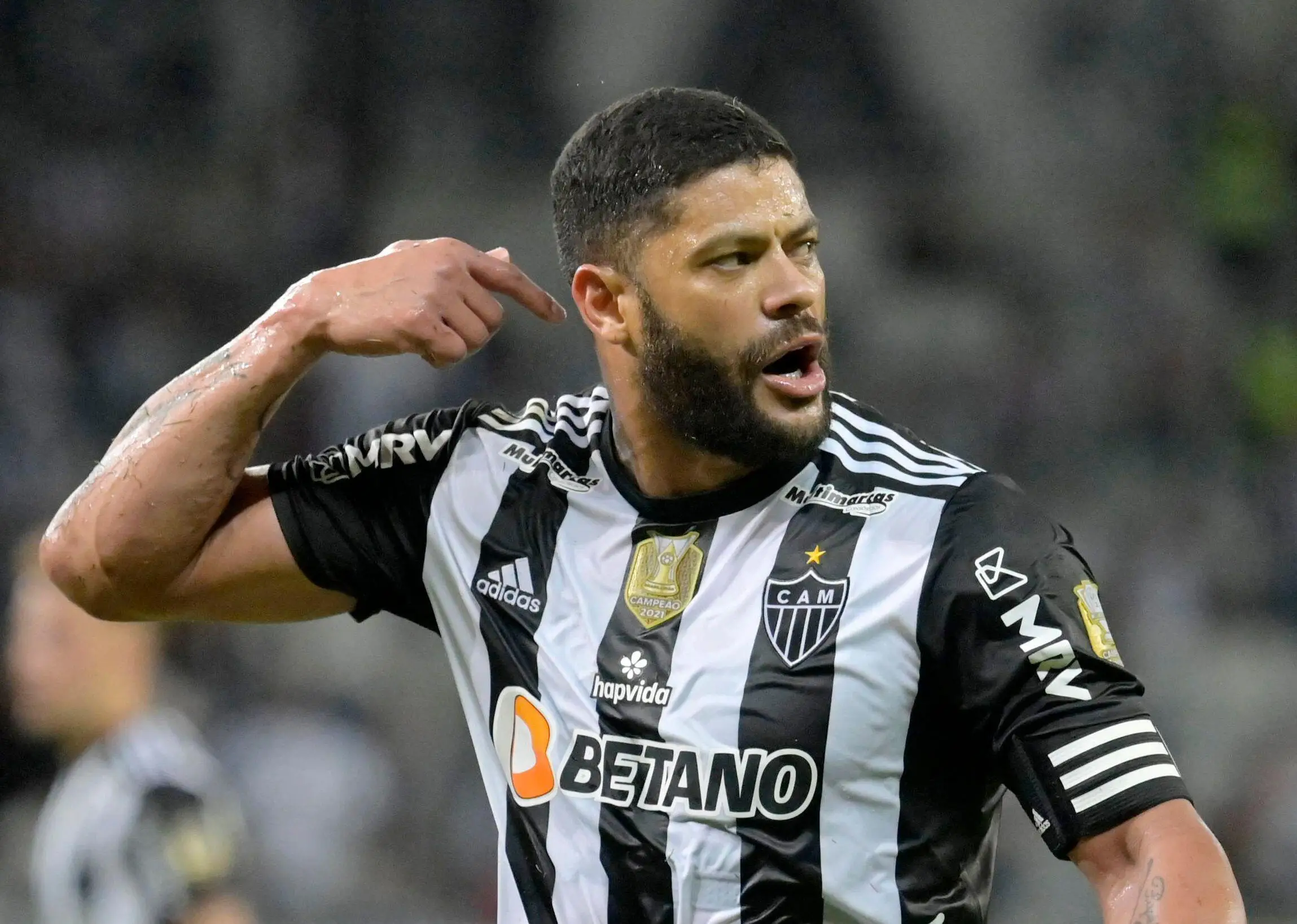 Hulk reacts during a game against Sao Paulo recently. Image: Alamy 
