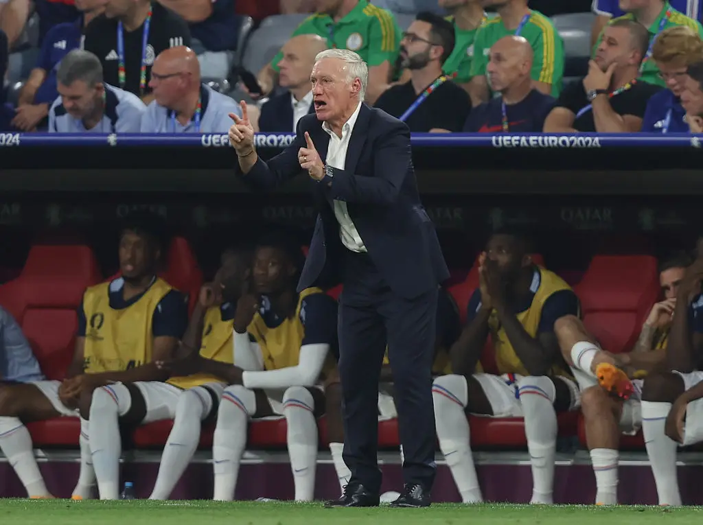 Didier Deschamps pictured during the Euro 2024 semi-final between Spain and France -