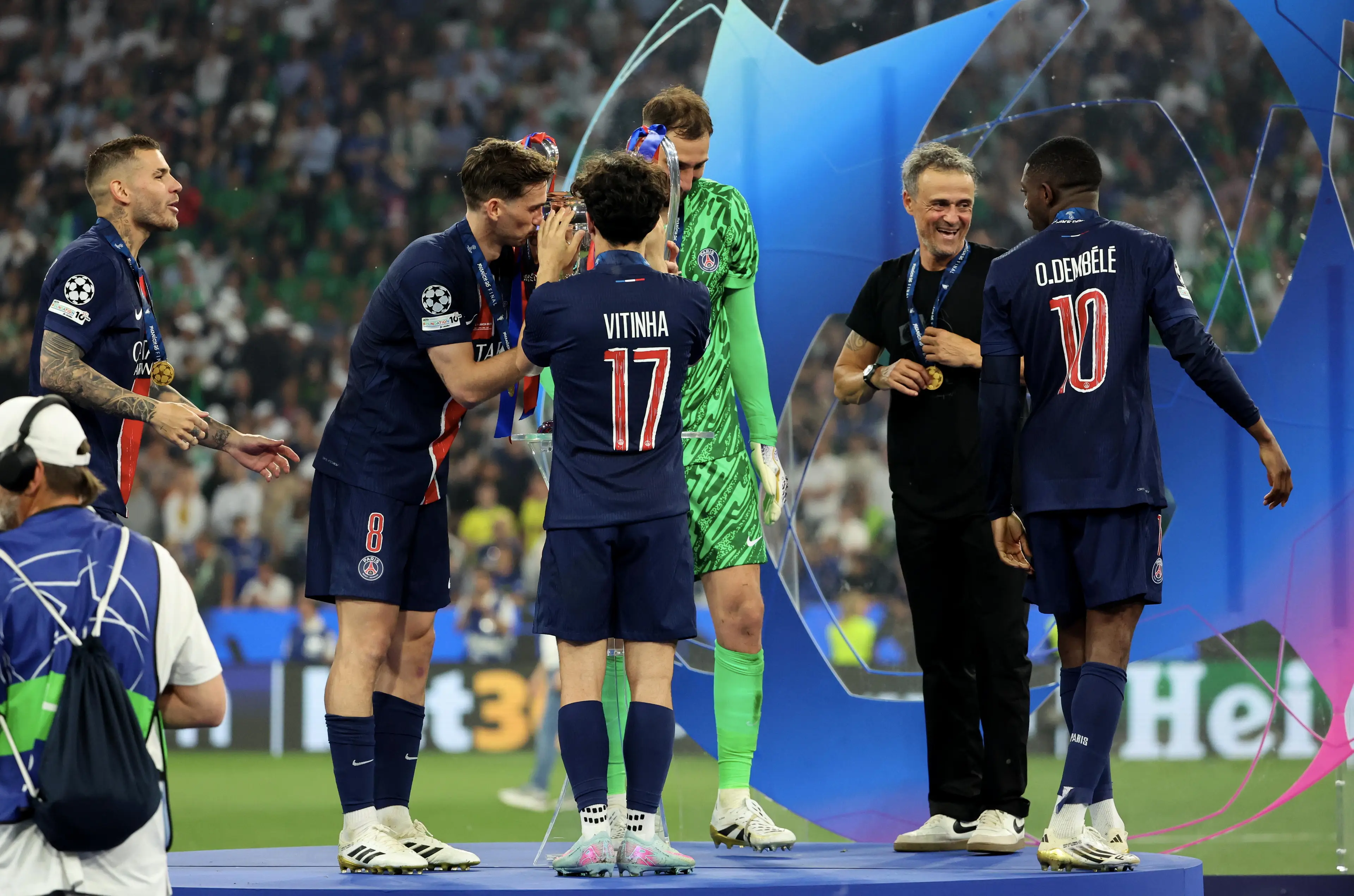 Dembele and Vitinha have been PSG's standout performers this season. Image credit: Getty