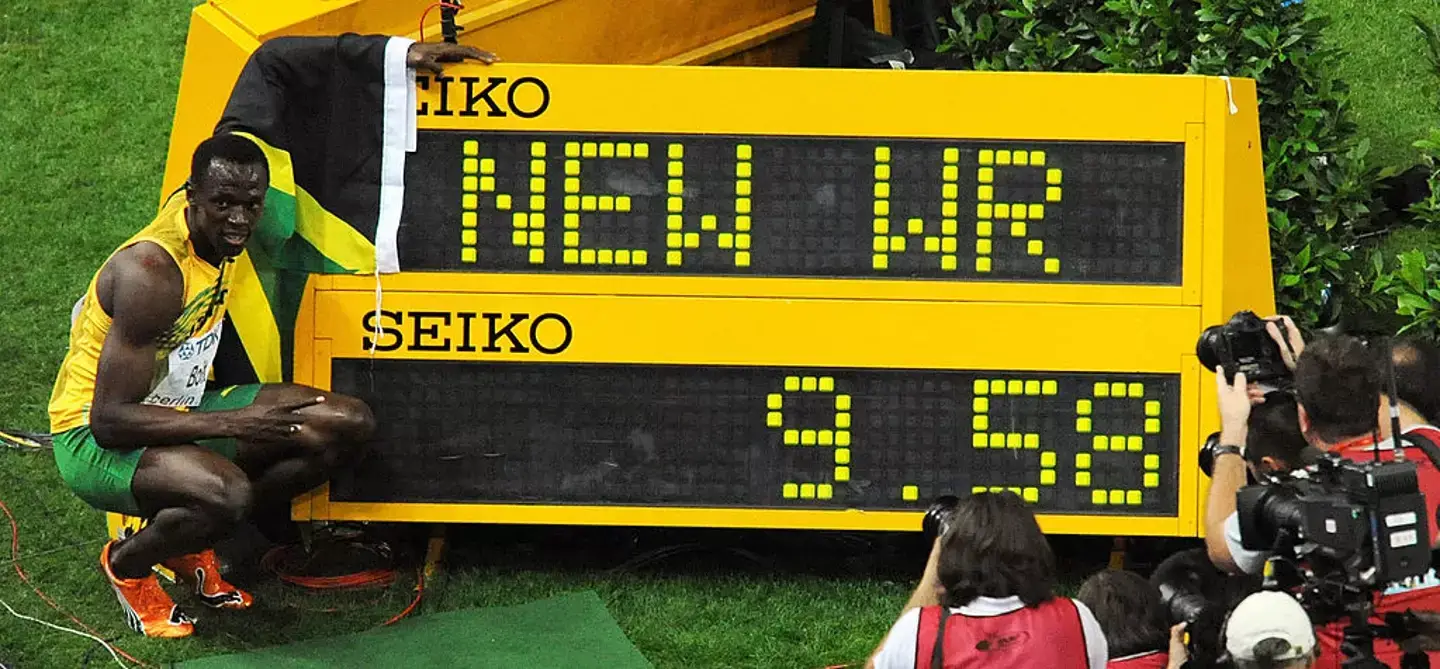 Usain Bolt's 100m world record currently stands at 9.58. Image