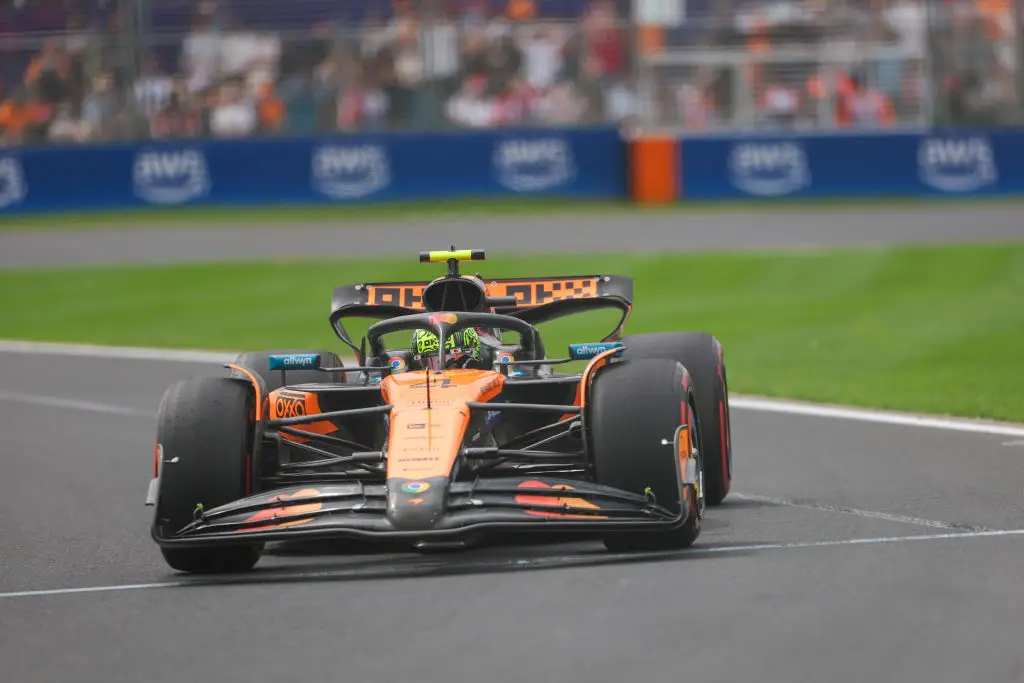 Lando Norris will start in pole position for the Australian Grand Prix. (Image: Getty)