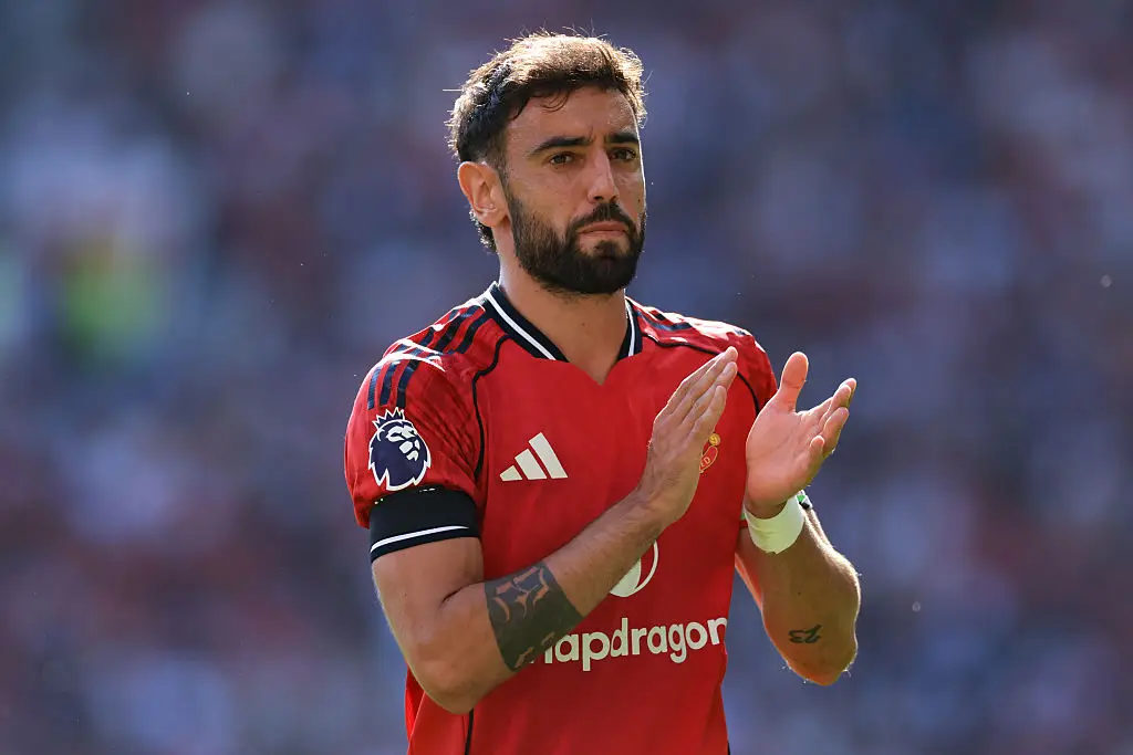Bruno Fernandes could leave United in the final week of the transfer window. (Image: Marc Atkins/Getty Images)