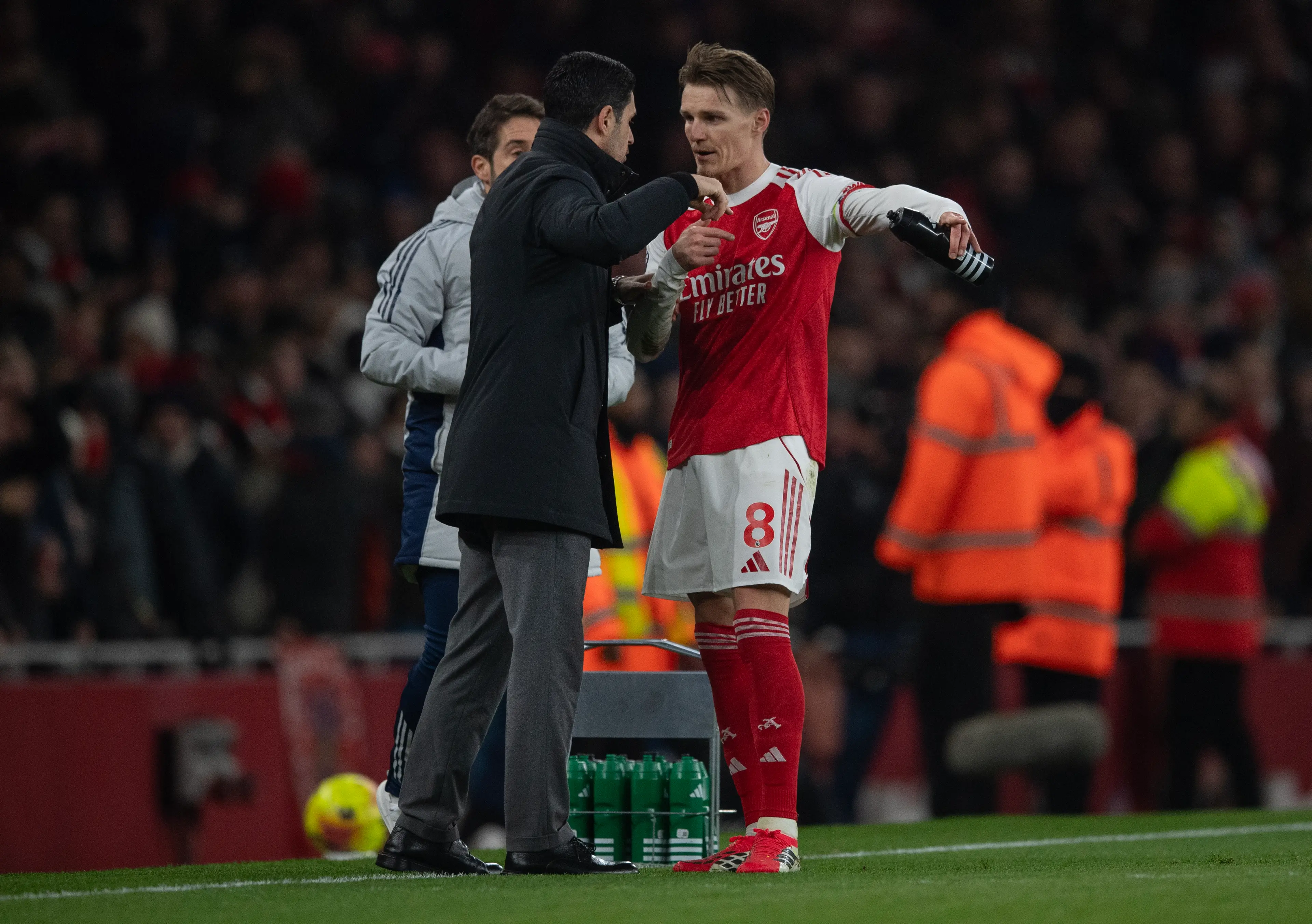 Martin Odegaard and Mikel Arteta (credit: getty)