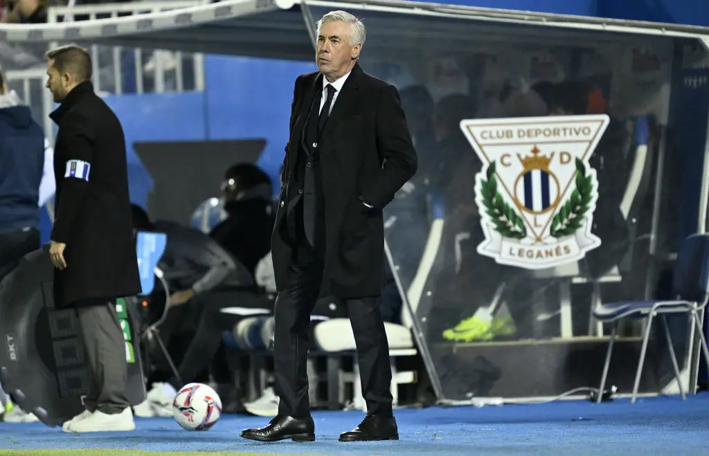 Carlo Ancelotti pictured during Real Madrid's 3-0 win over Leganes (Image: Getty)