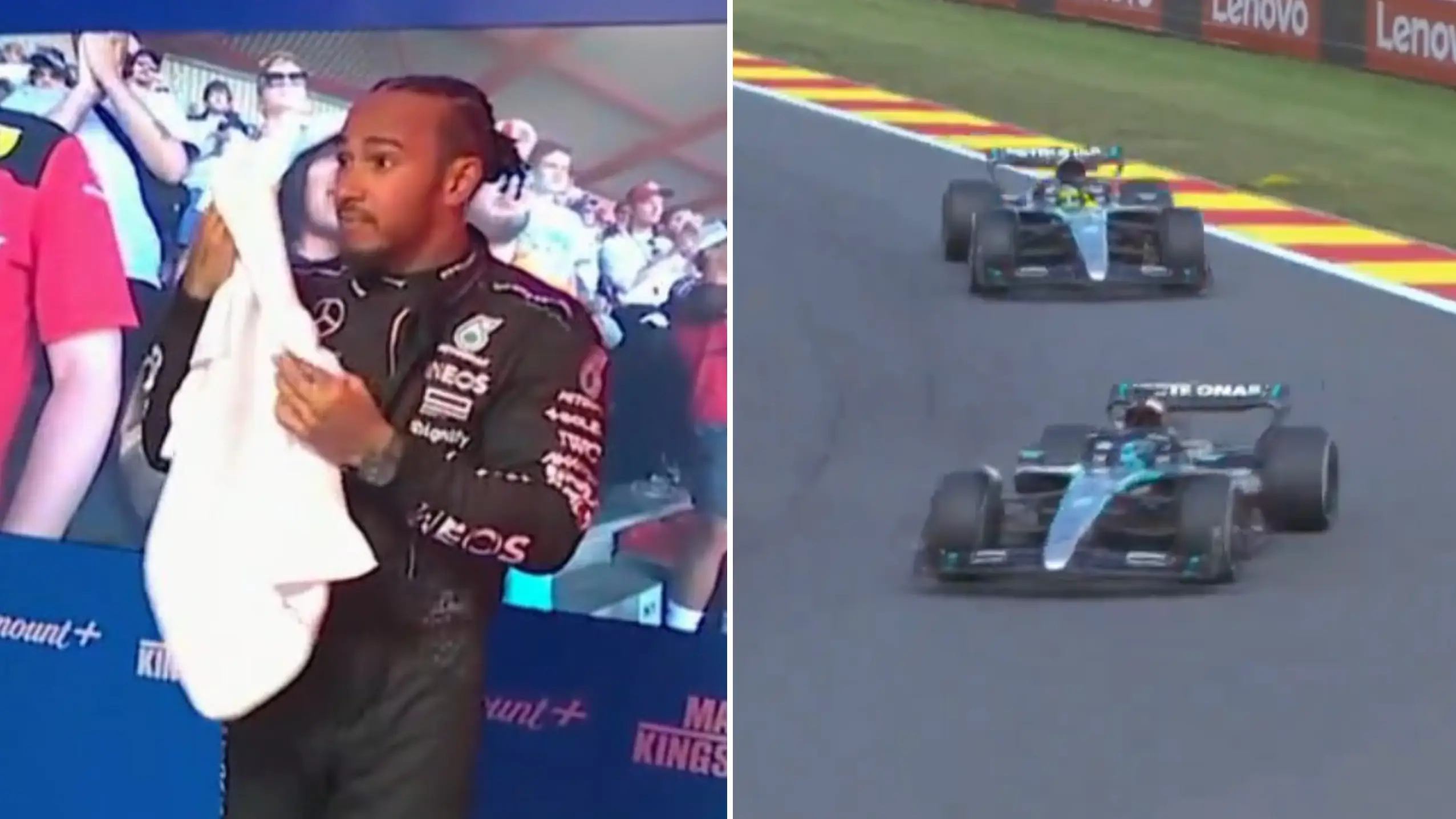 Lewis Hamilton laments Mercedes' strategy in cool down room after F1 Belgian GP