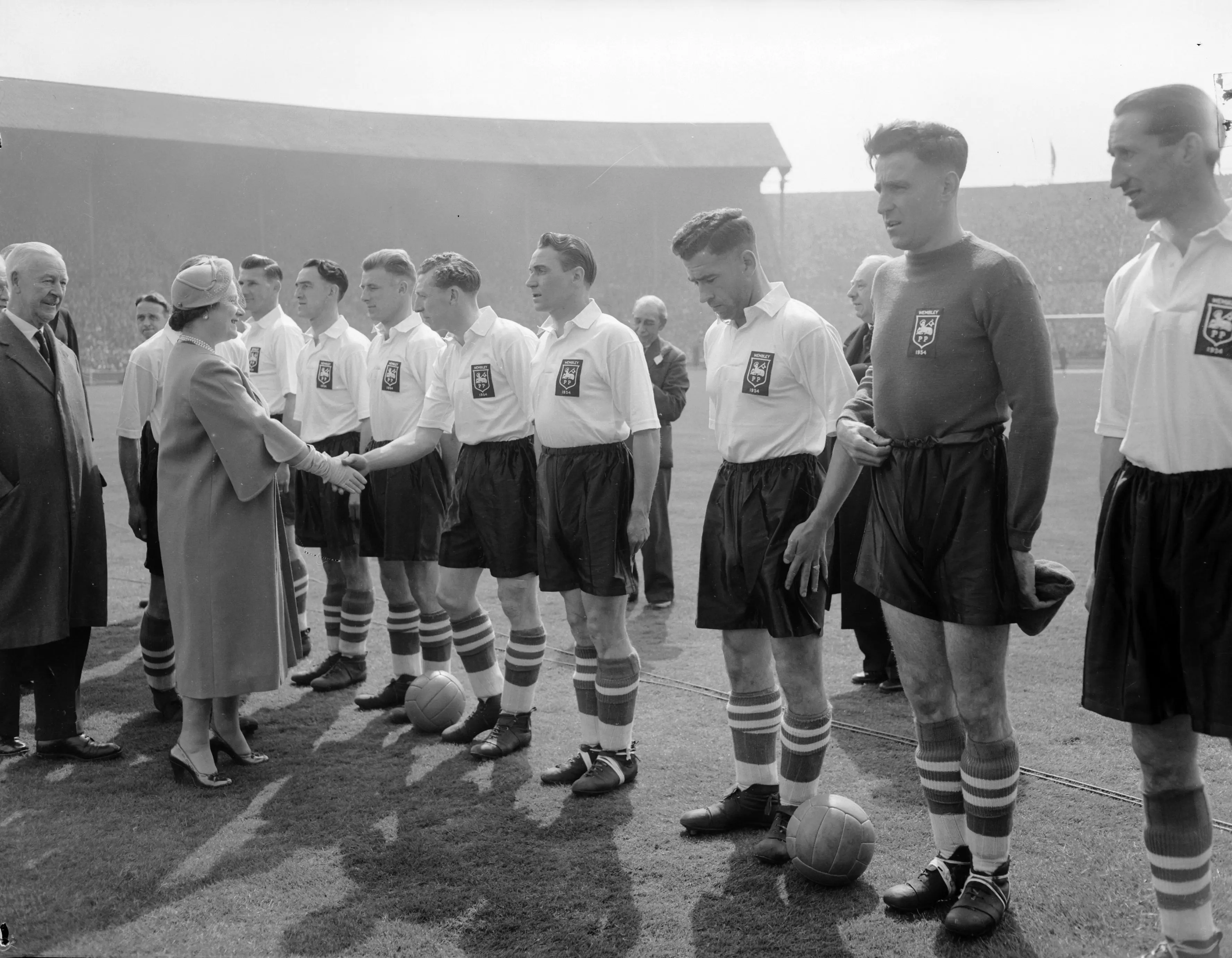 England wear traditional white ahead of a World Cup qualifying match against Ireland in 1957. Image credit: Getty