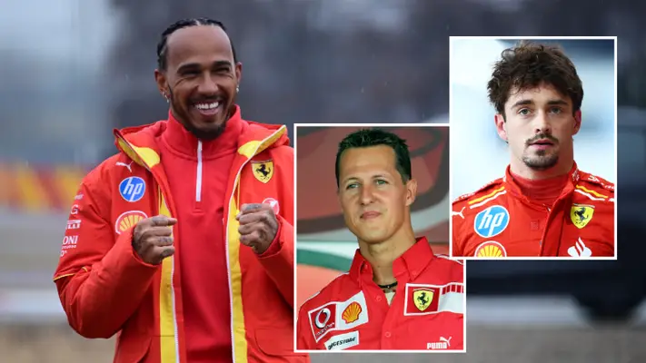 How Lewis Hamilton's first lap times in a Ferrari compare to Michael Schumacher and Charles Leclerc and the results will shock fans