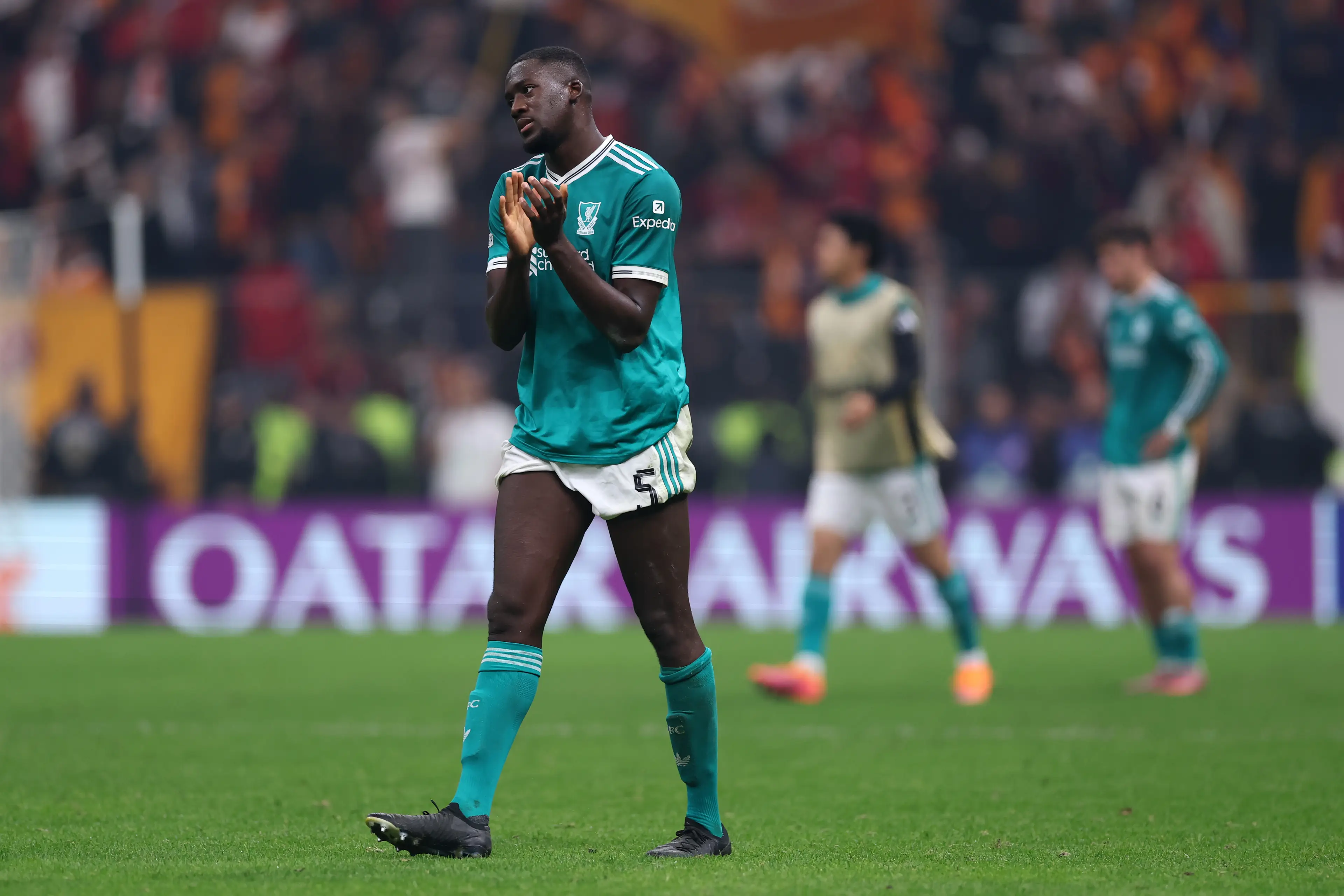 Konate is struggling for Liverpool this season. Image: Getty
