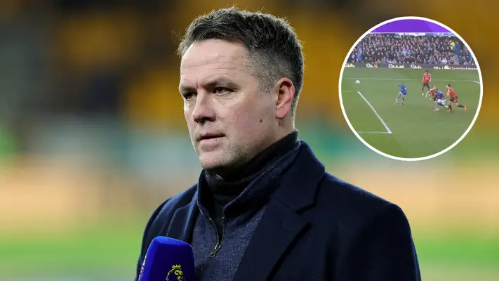 Michael Owen goes on social media rant after Everton denied late penalty against Man Utd