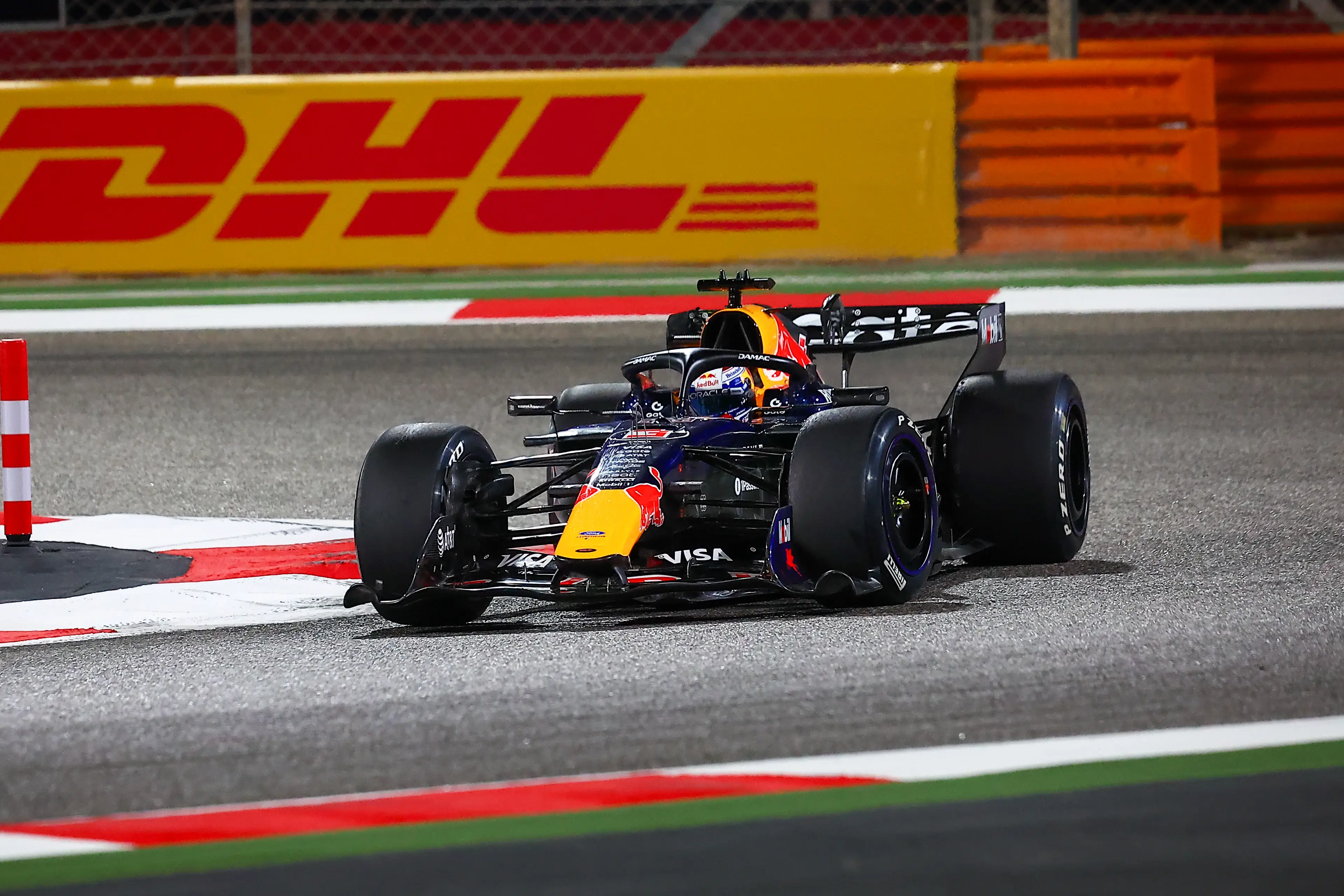 Max Verstappen on track in Bahrain. Image: Getty