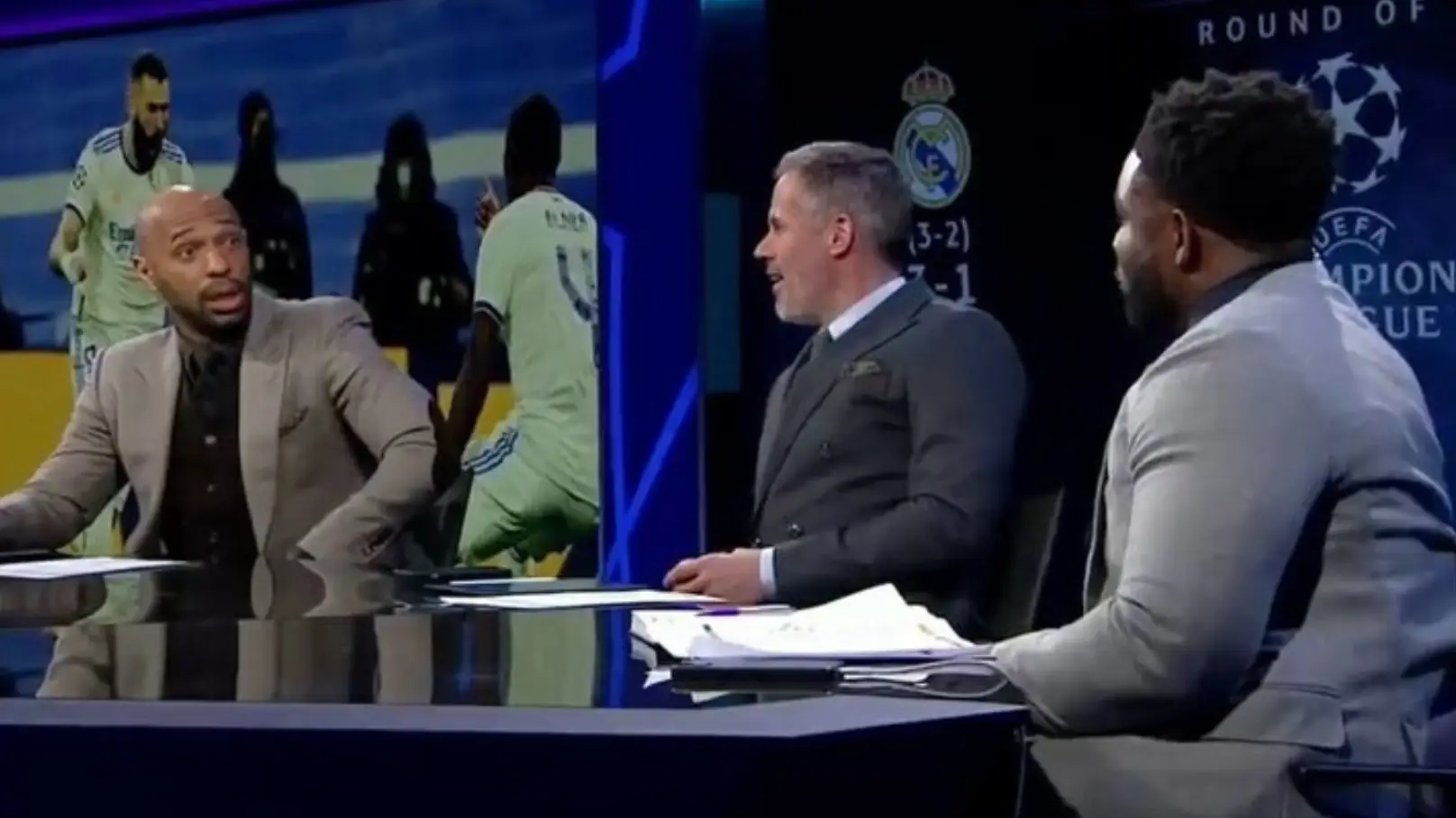 Thierry Henry Genuinely Couldn't Believe Micah Richards' Karim Benzema Claim After Hat-Trick Against PSG