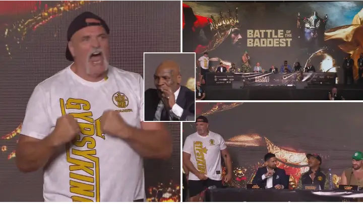John Fury tries to scrap with Mike Tyson during chaotic Tyson Fury vs Francis Ngannou press conference
