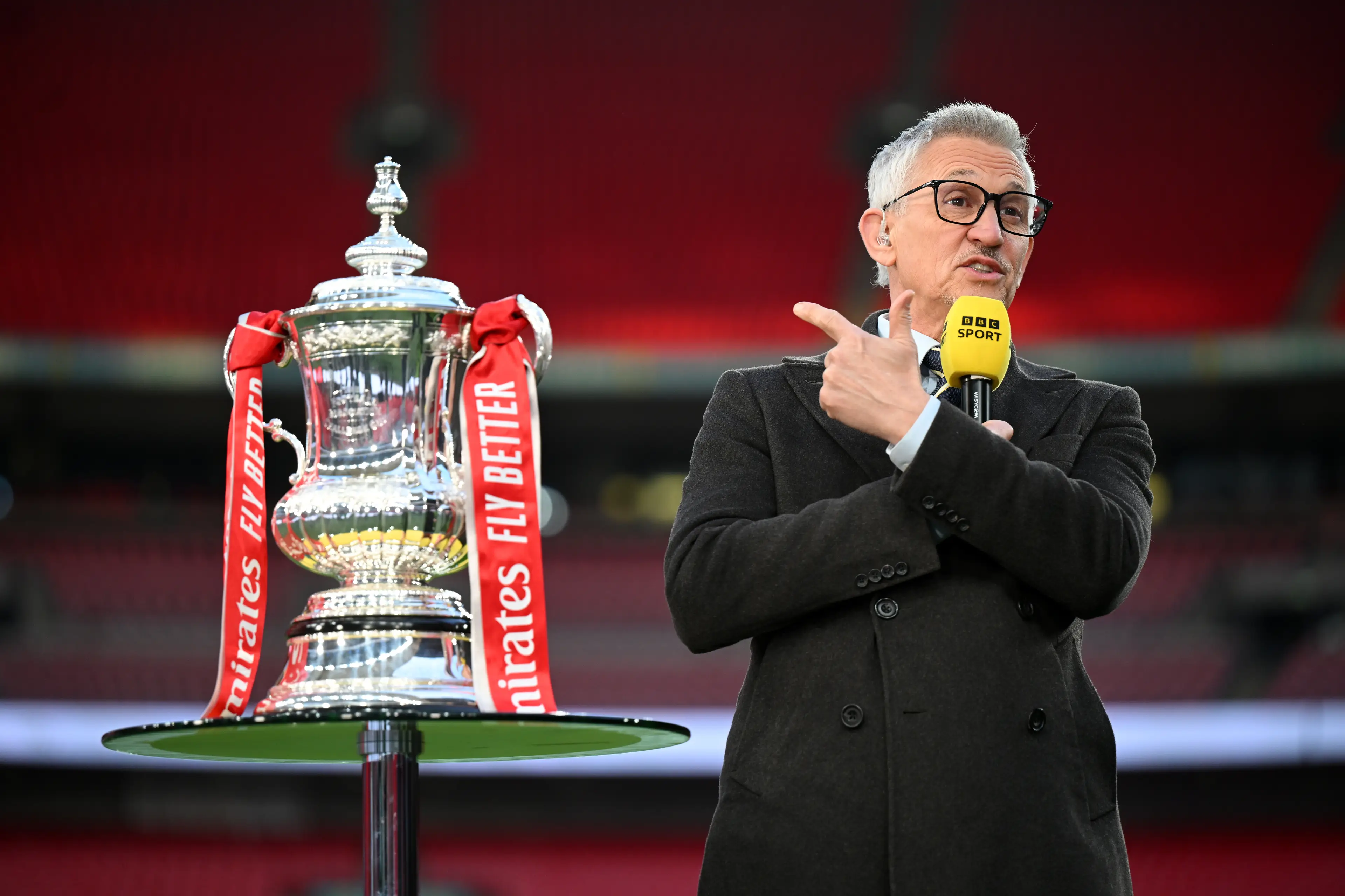 Gary Lineker hosting BBC's coverage of the FA Cup final. Image: Getty