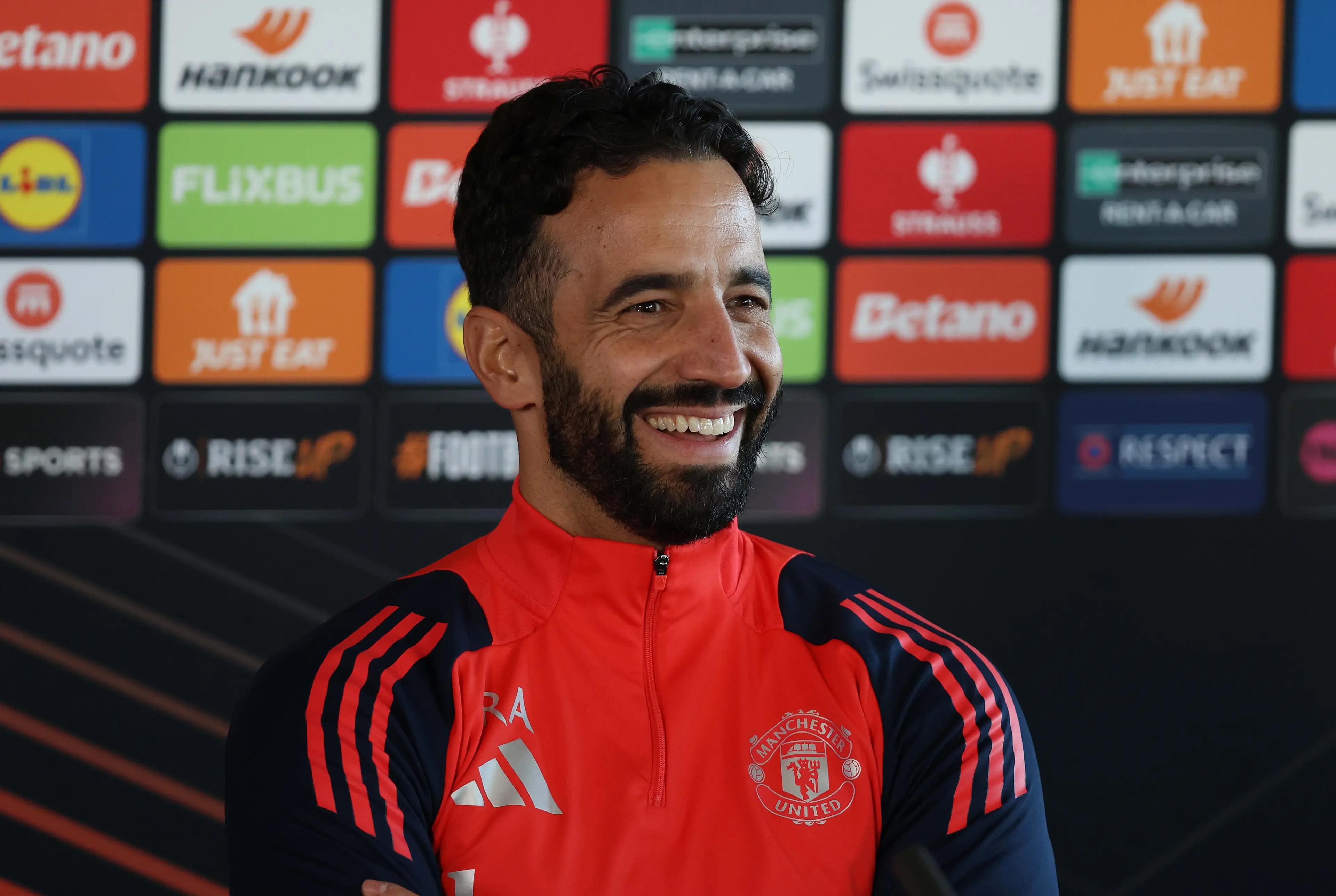 Ruben Amorim spoke to the media ahead of his first game at Old Trafford. Image: Getty