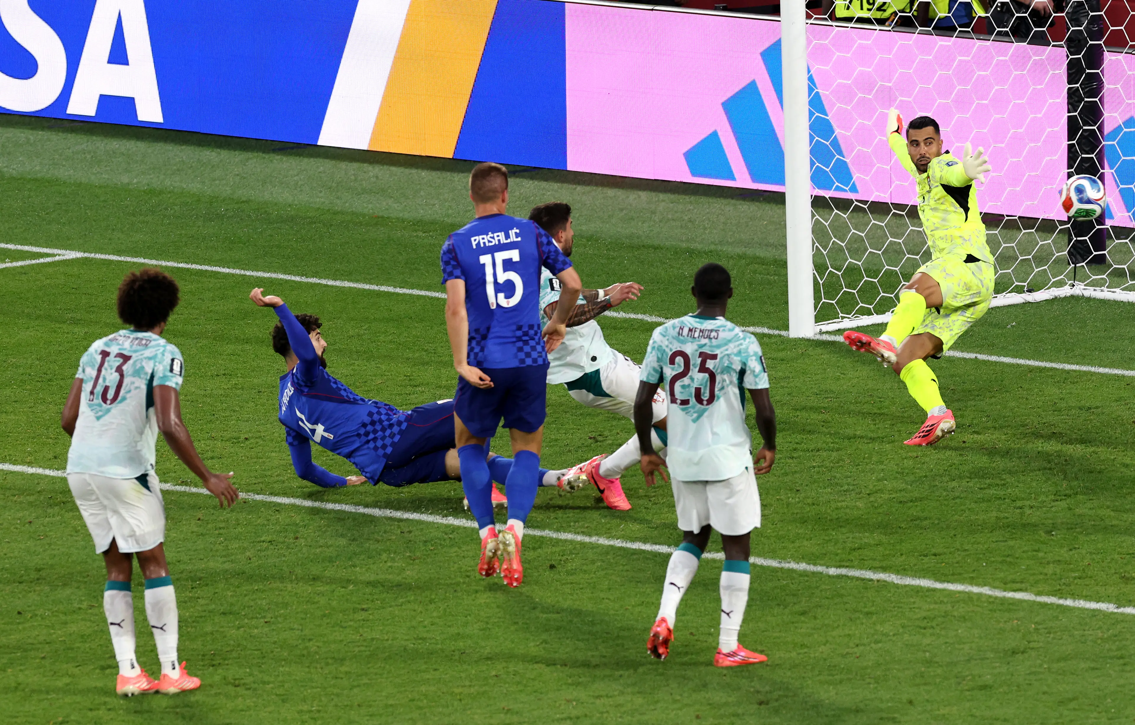 Josko Gvardiol scores the goal that was disallowed following a VAR review. Image credit: Getty