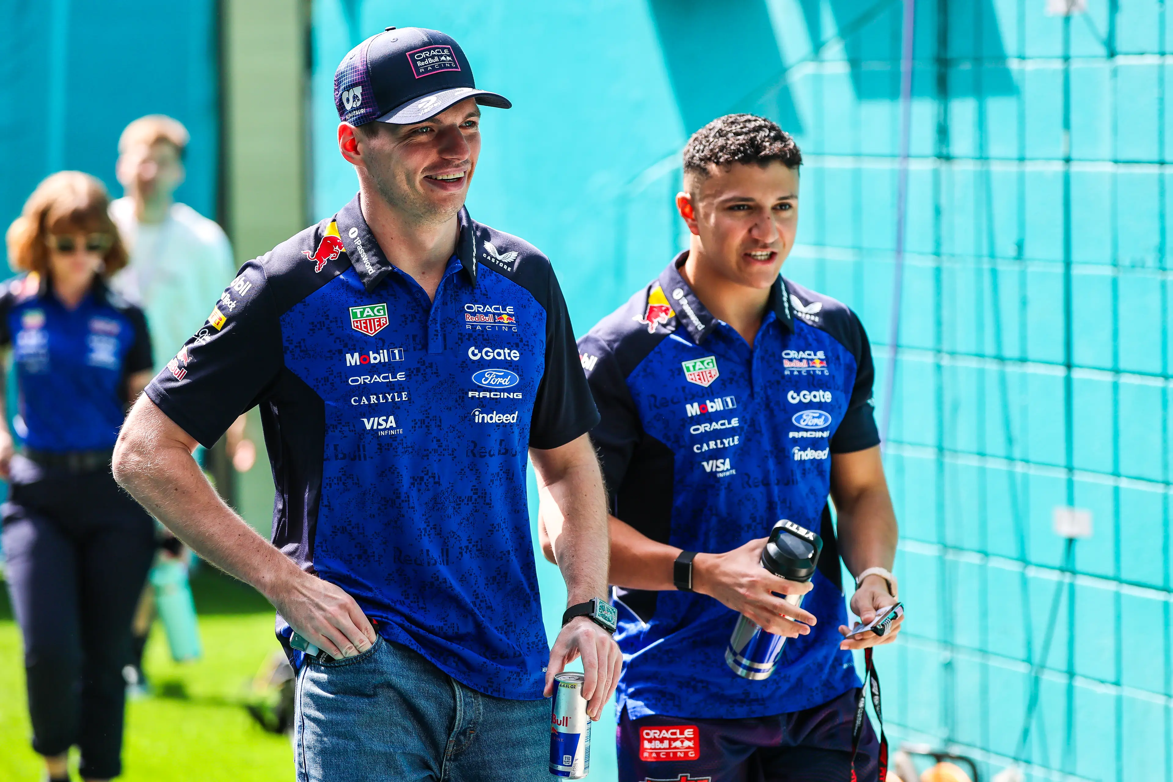 Isack Hadjar praised team-mate Max Verstappen's performance. Image Credit - Kym Illman, Getty