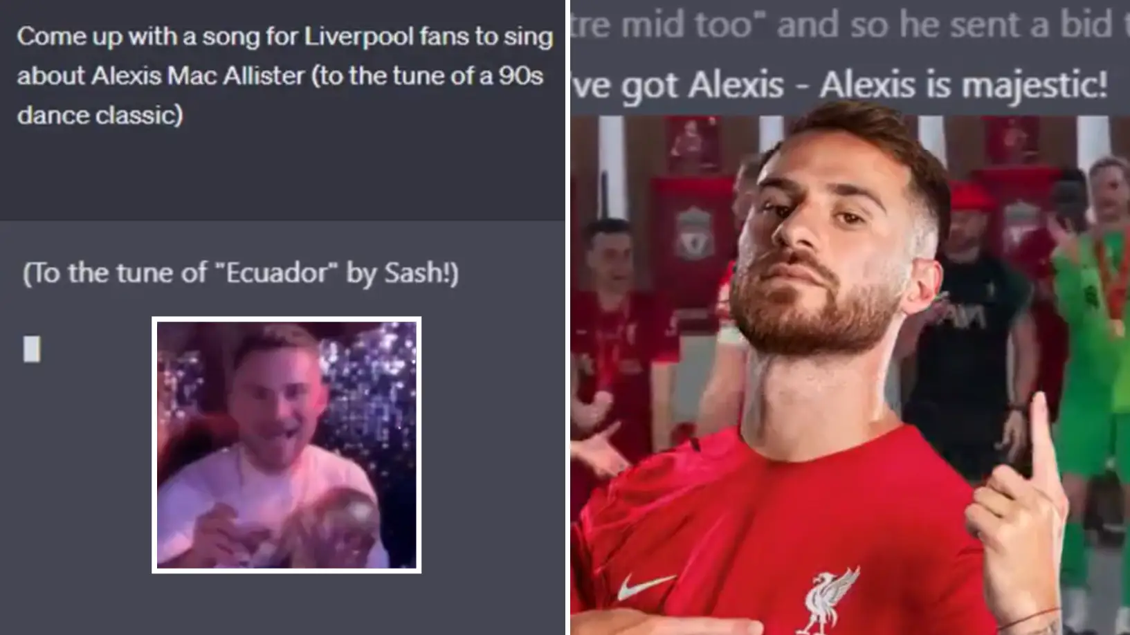 ChatGPT comes up with epic chant for Liverpool bound Alexis Mac Allister, it's a banger