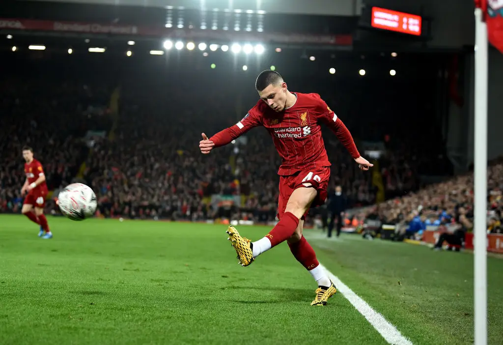 Adam Lewis in action on his Liverpool debut (Credit:Getty)