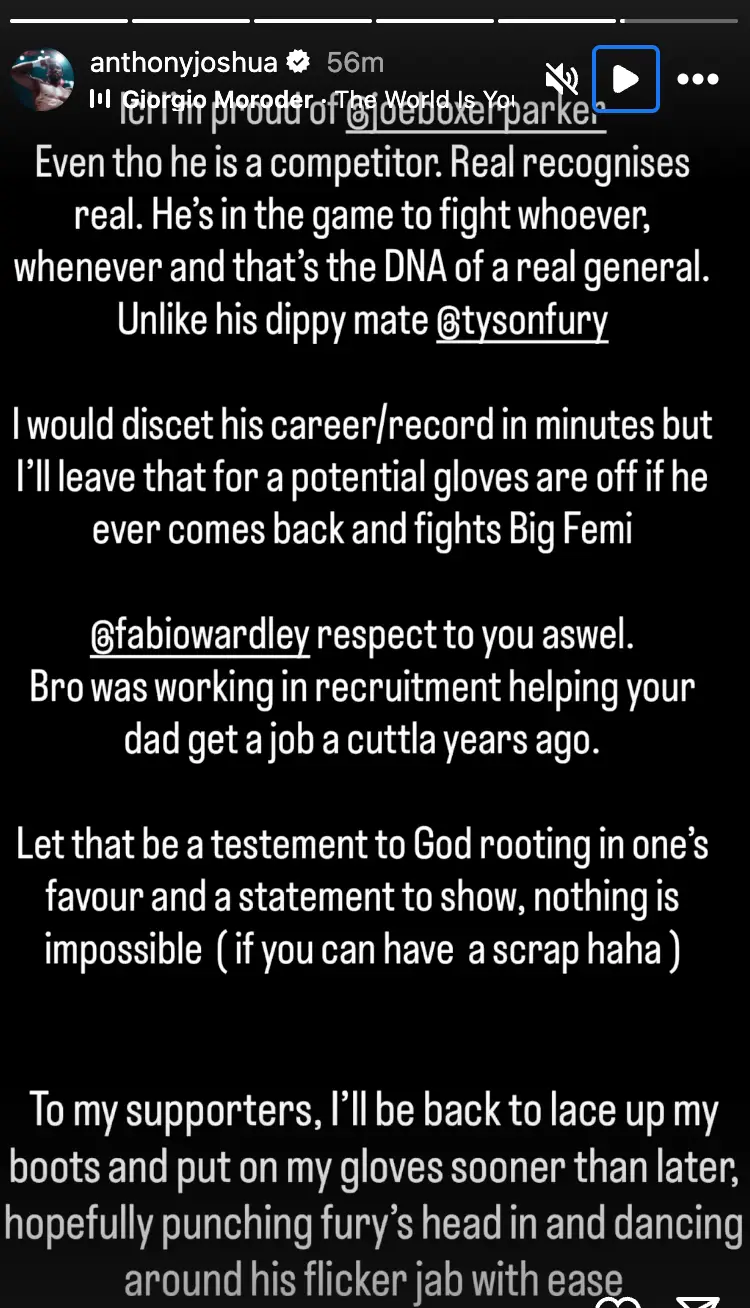 Image: Instagram/@anthonyjoshua