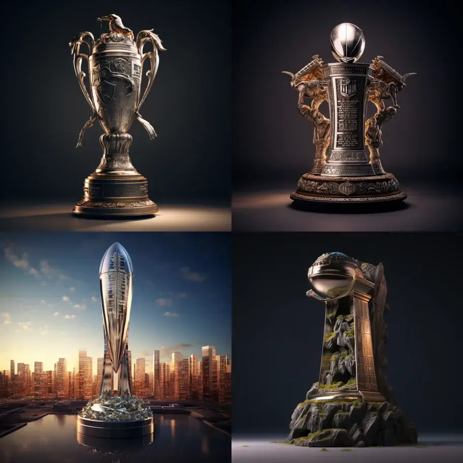 AI's prediction of the Super Bowl trophy.