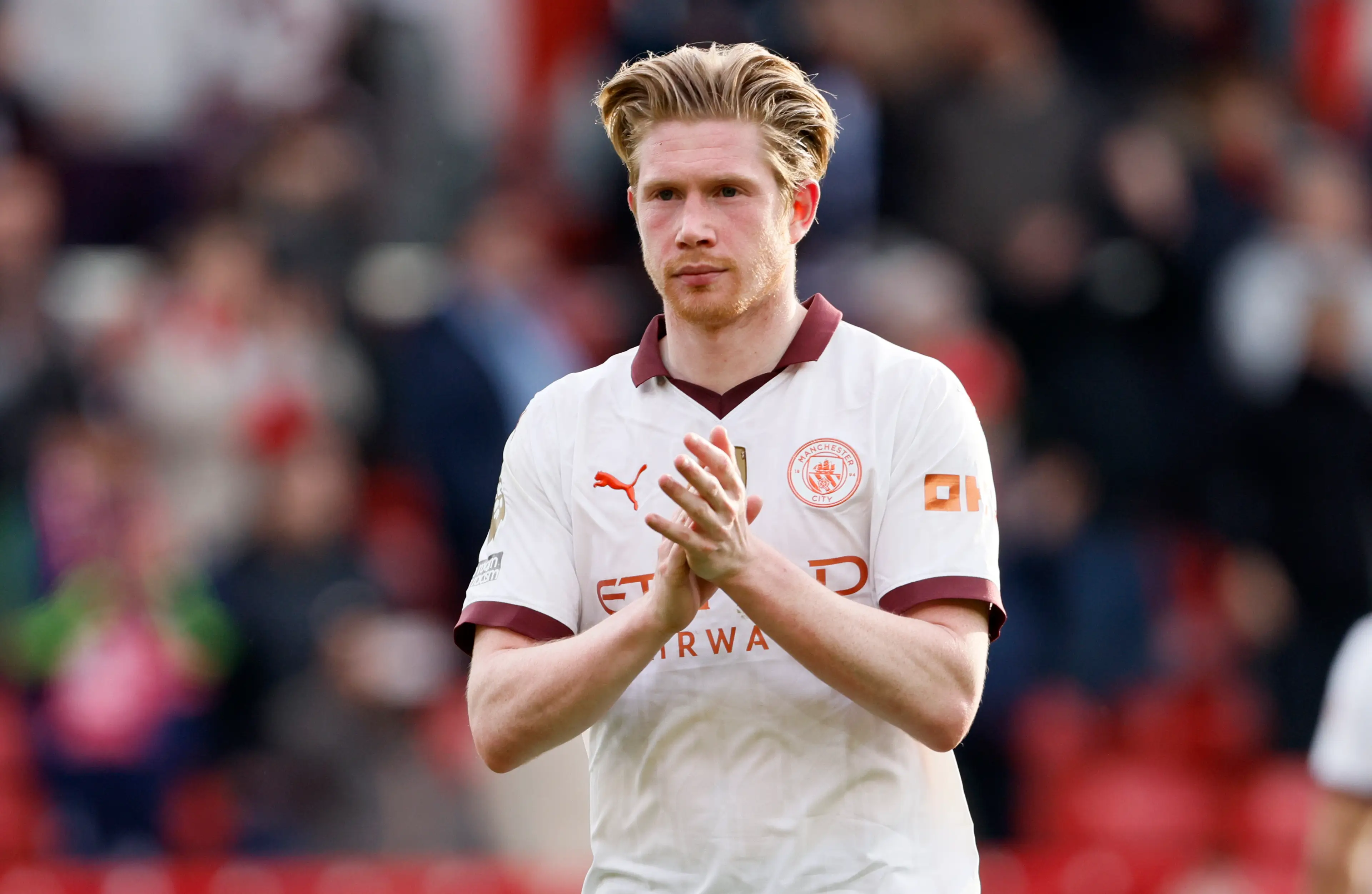 Kevin De Bruyne's Manchester City contract expires next summer. (