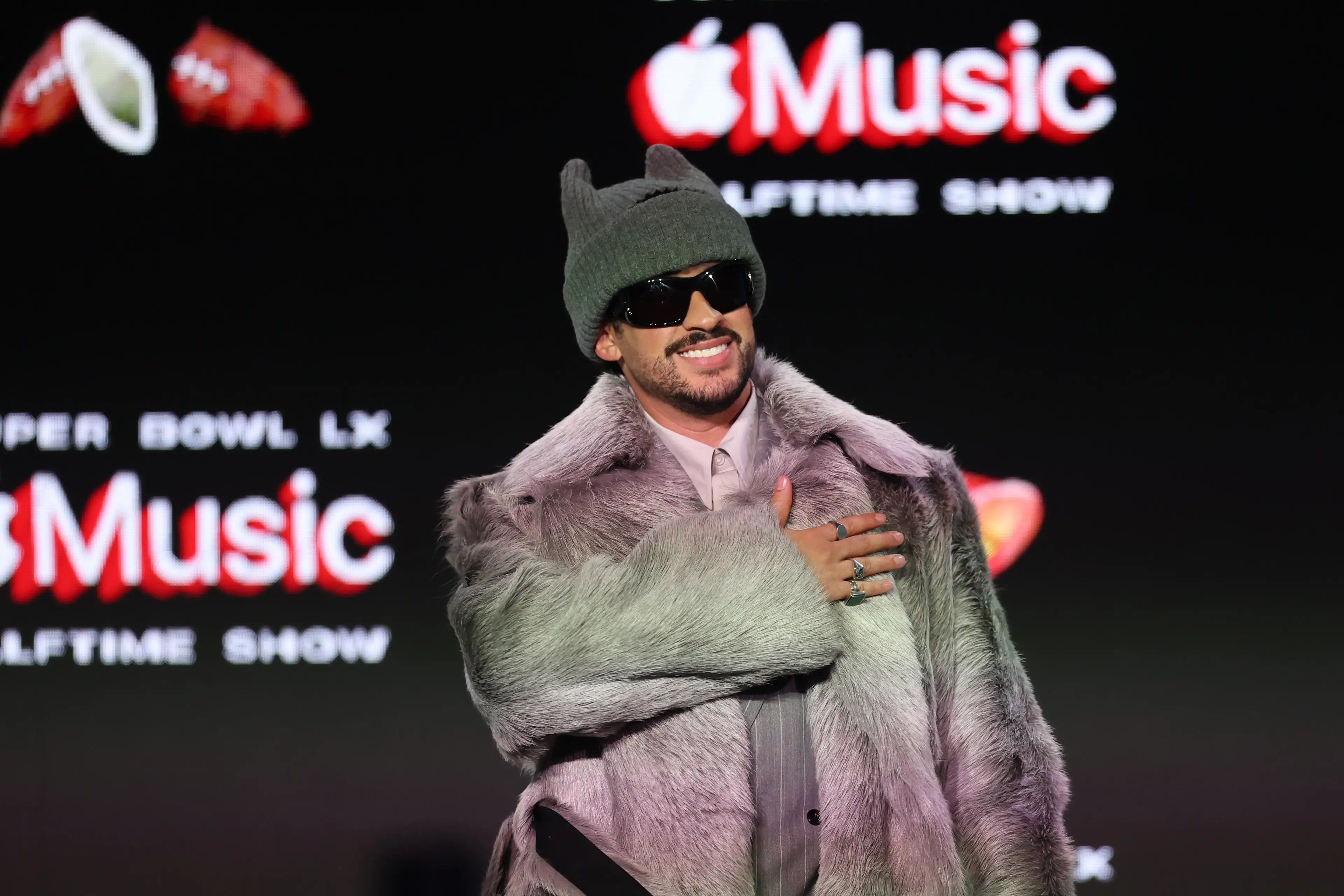 Bad Bunny will headline the Super Bowl half-time show. Image: Getty
