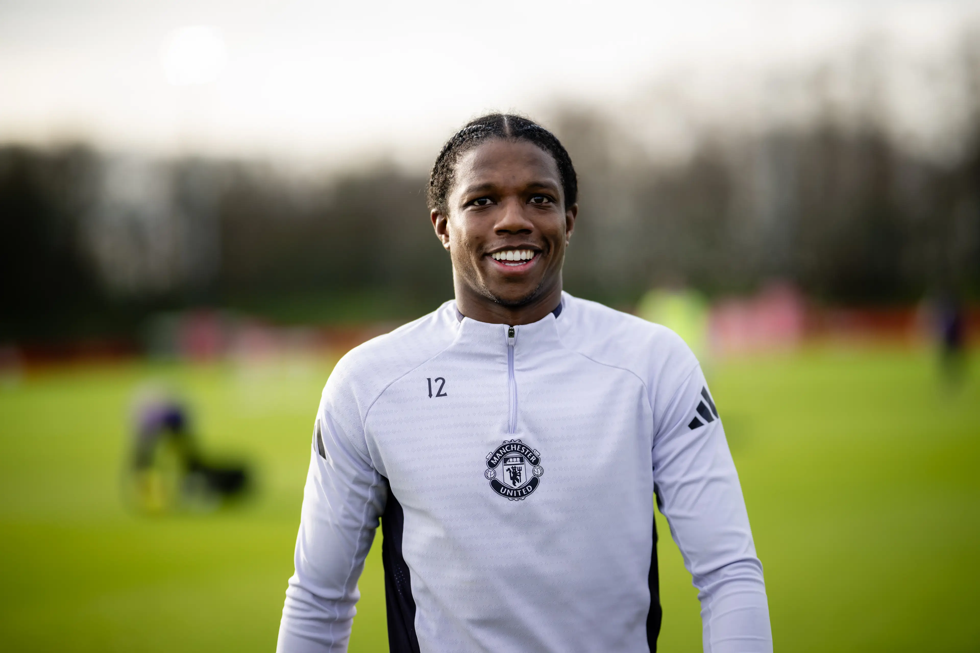 Tyrell Malacia of Manchester United in action during a first team training session at Carrington Training Ground (Getty Images)