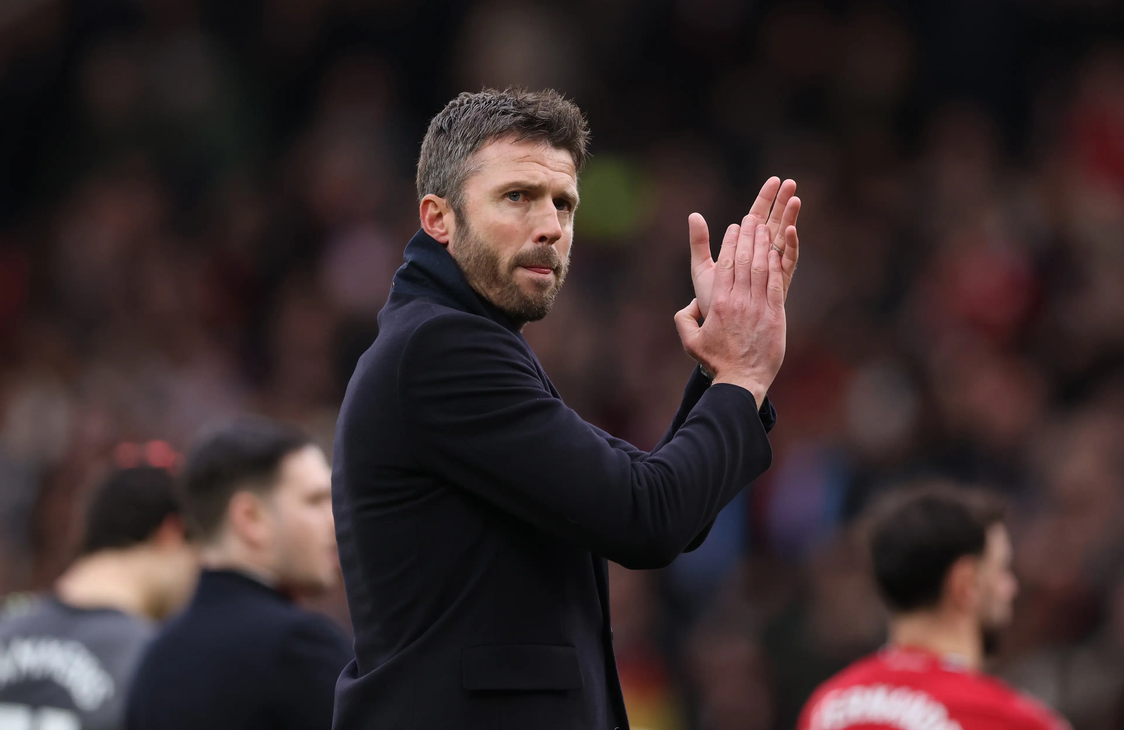 Michael Carrick will lead Manchester United for the remainder of the season. Image: Getty