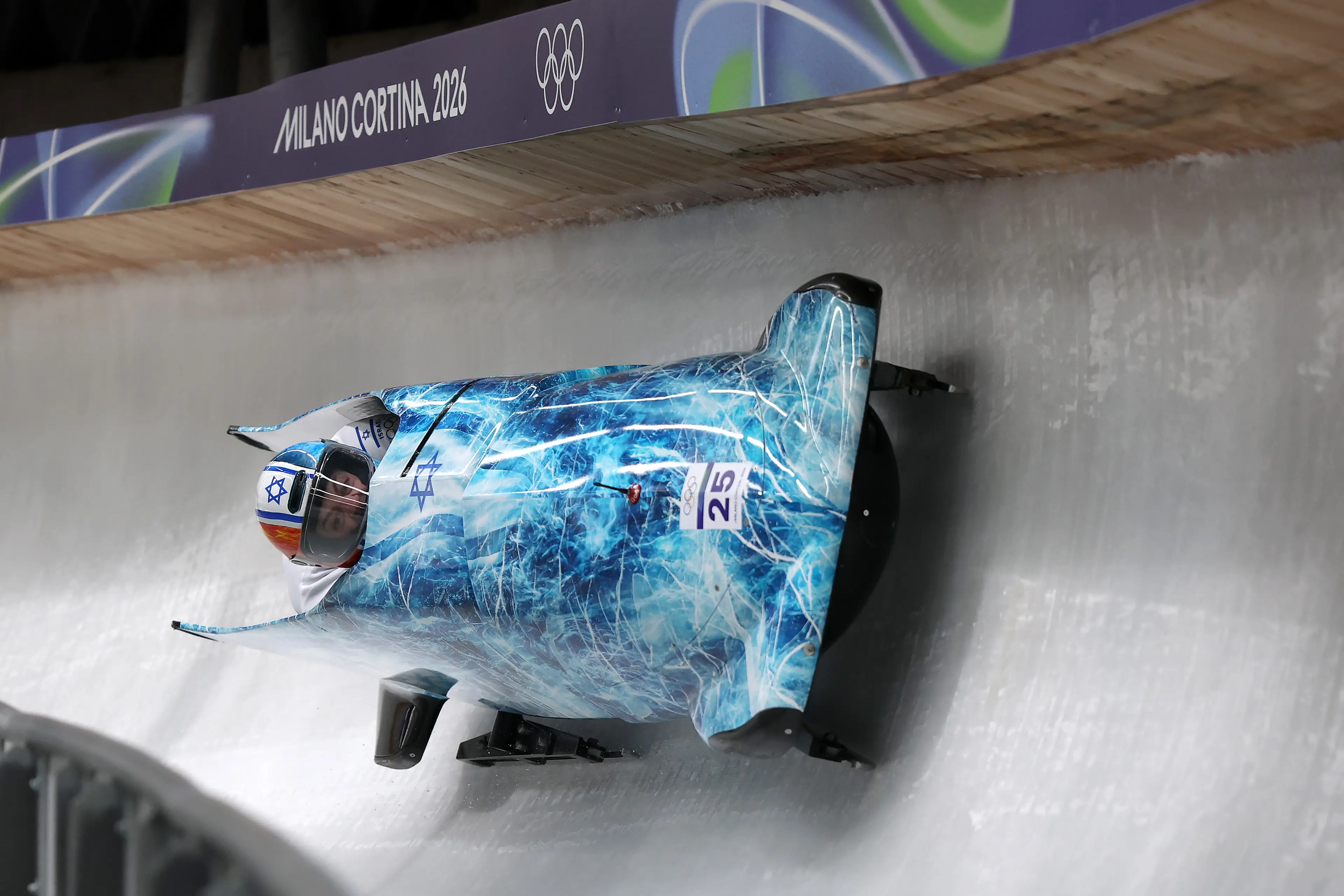 Adam Edelman and Menachem Chen of Team Israel compete in the Men's Two-Man Bobsleigh. Image credit: Getty