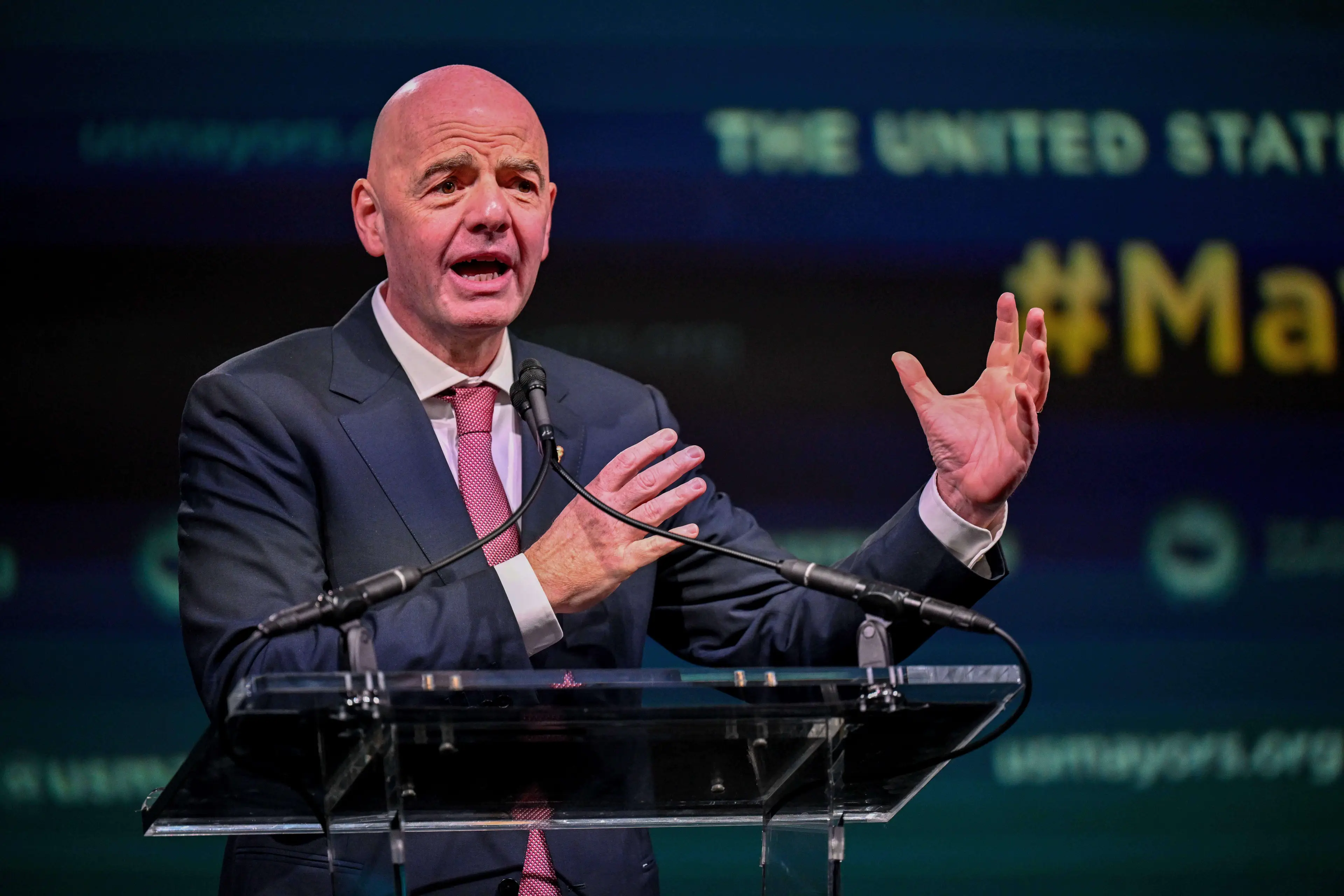 FIFA president Gianni Infantino pictured at an event earlier in February (Image: Getty)