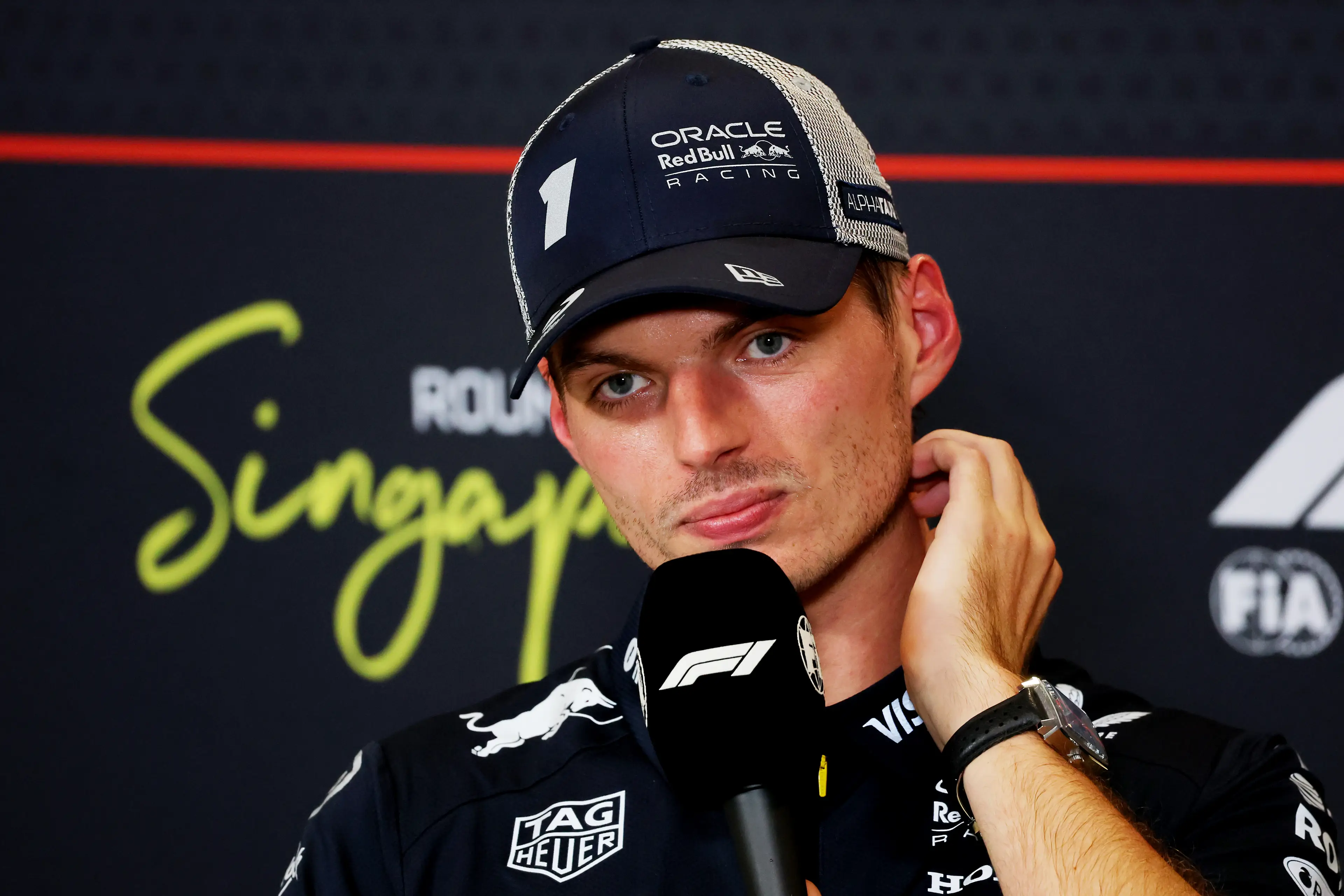 Max Verstappen was not pleased with Lando Norris in the Singapore Grand Prix qualifying. (Image: Getty)