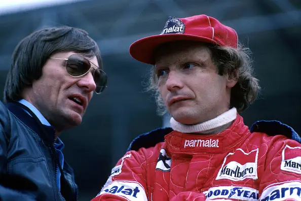 Bernie Ecclestone (pictured alongside Lauda) was the head of Brabham and FOCA (Image: Getty)